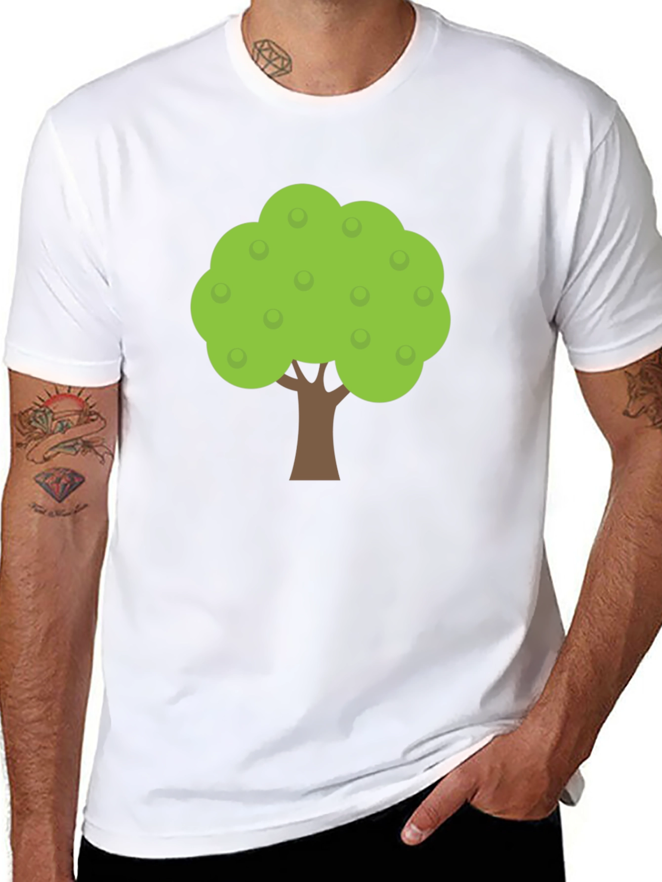 Black Cartoon Tree Graphic Black T-Shirt view 8