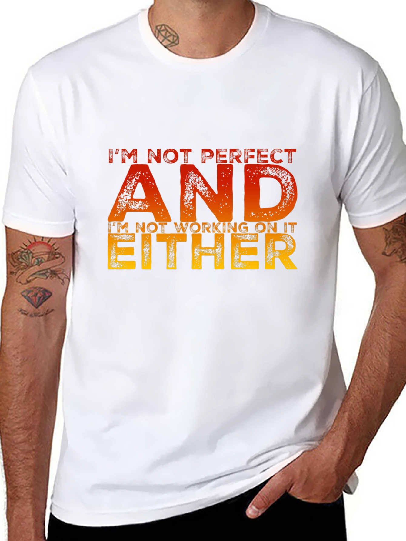 Black Funny 'I'm Not Perfect' Graphic T-Shirt view 8