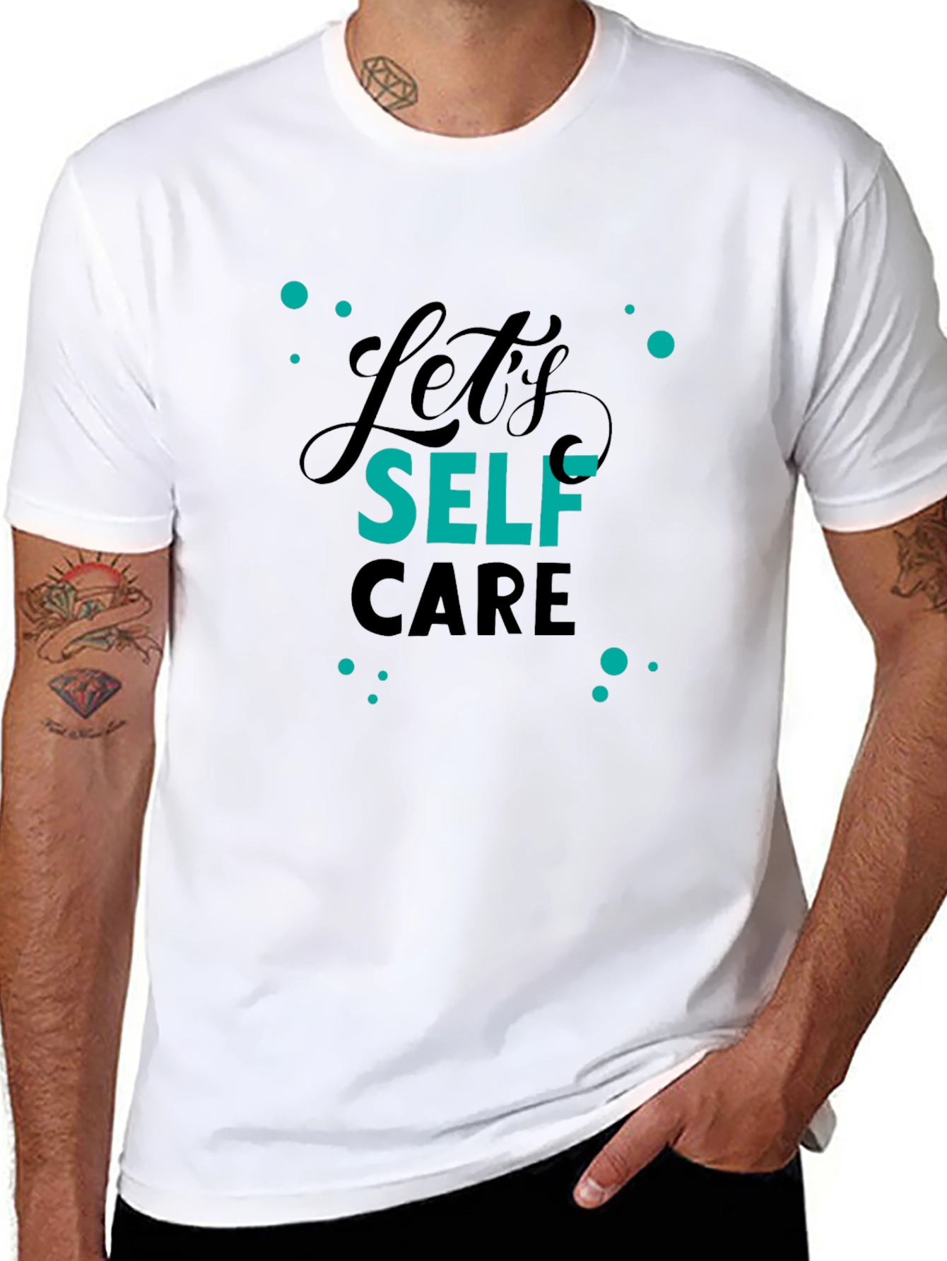 Black Self Care Black T-Shirt - Trendy Graphic Tee view 8