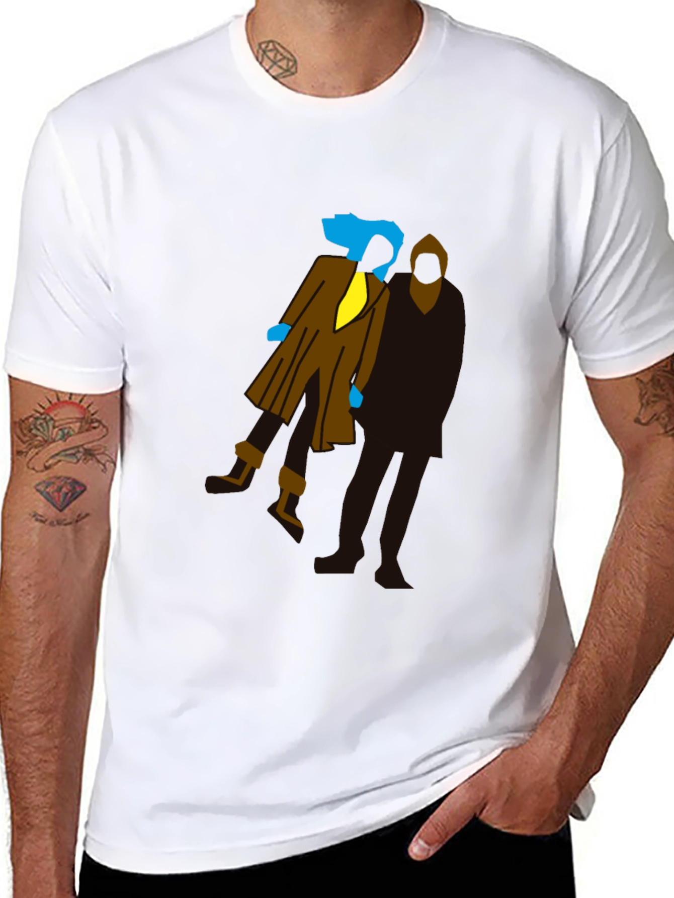 Black Abstract Silhouette T-Shirt view 8