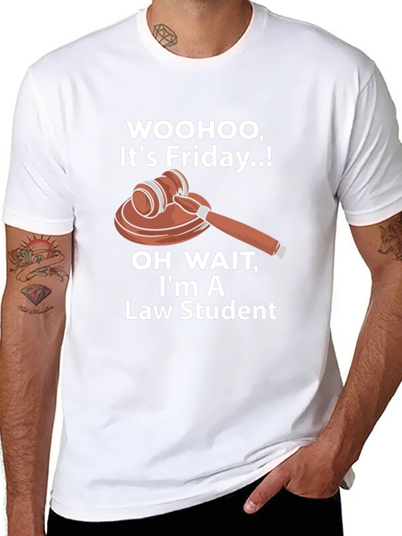 Black Law Student Friday T-Shirt - Court Gavel Humor Tee view 8