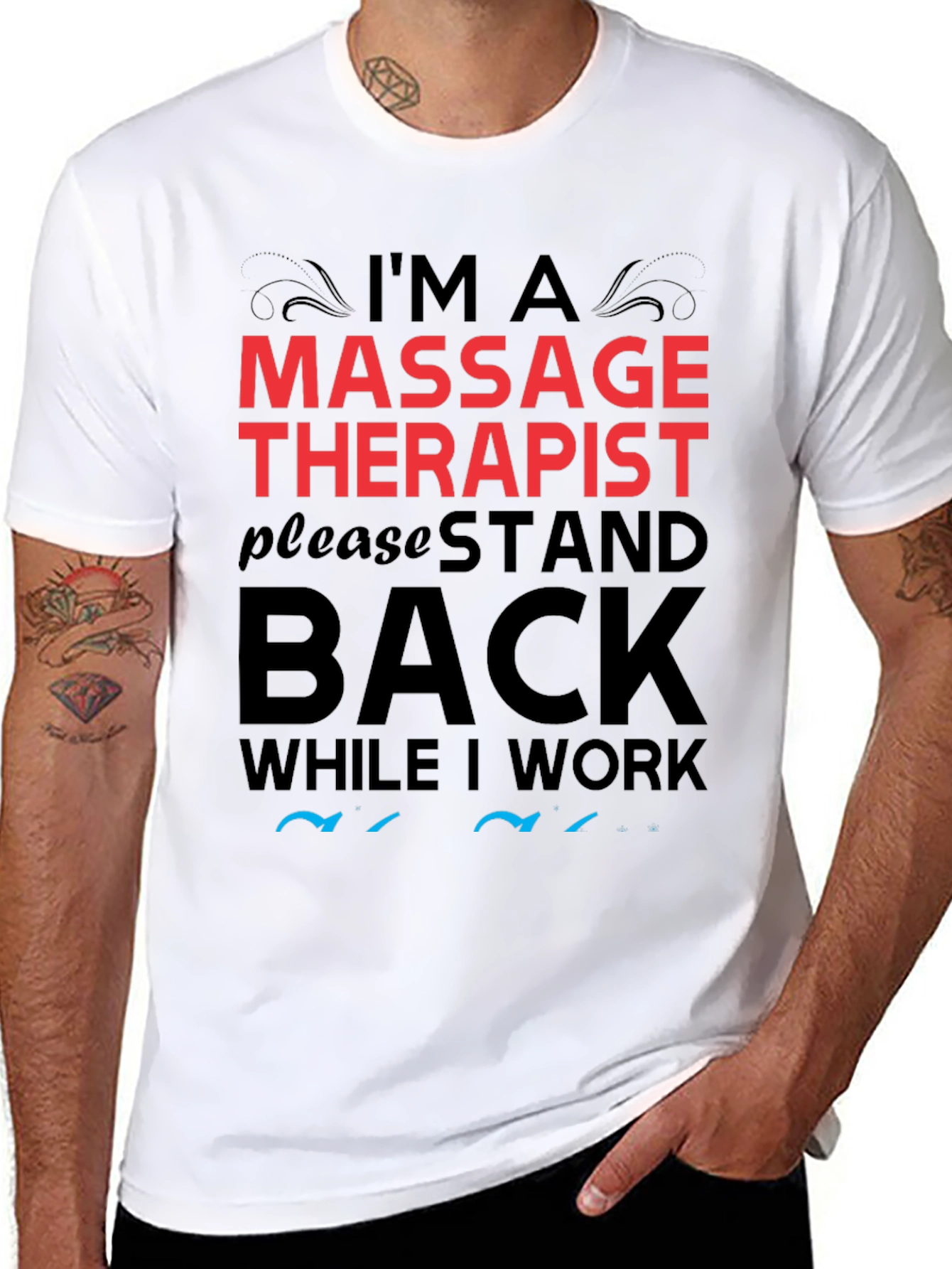 Black Massage Therapist Novelty T-Shirt view 8