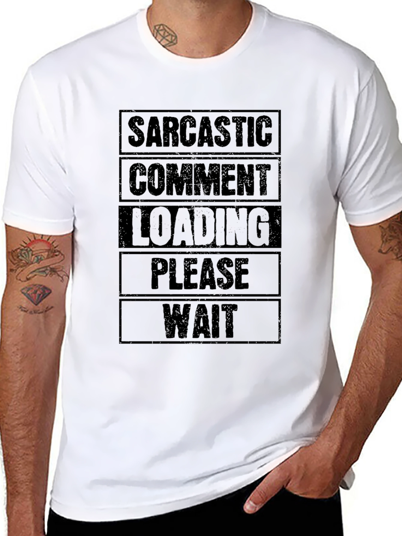 Black Sarcastic Comment Loading Graphic T-Shirt view 8