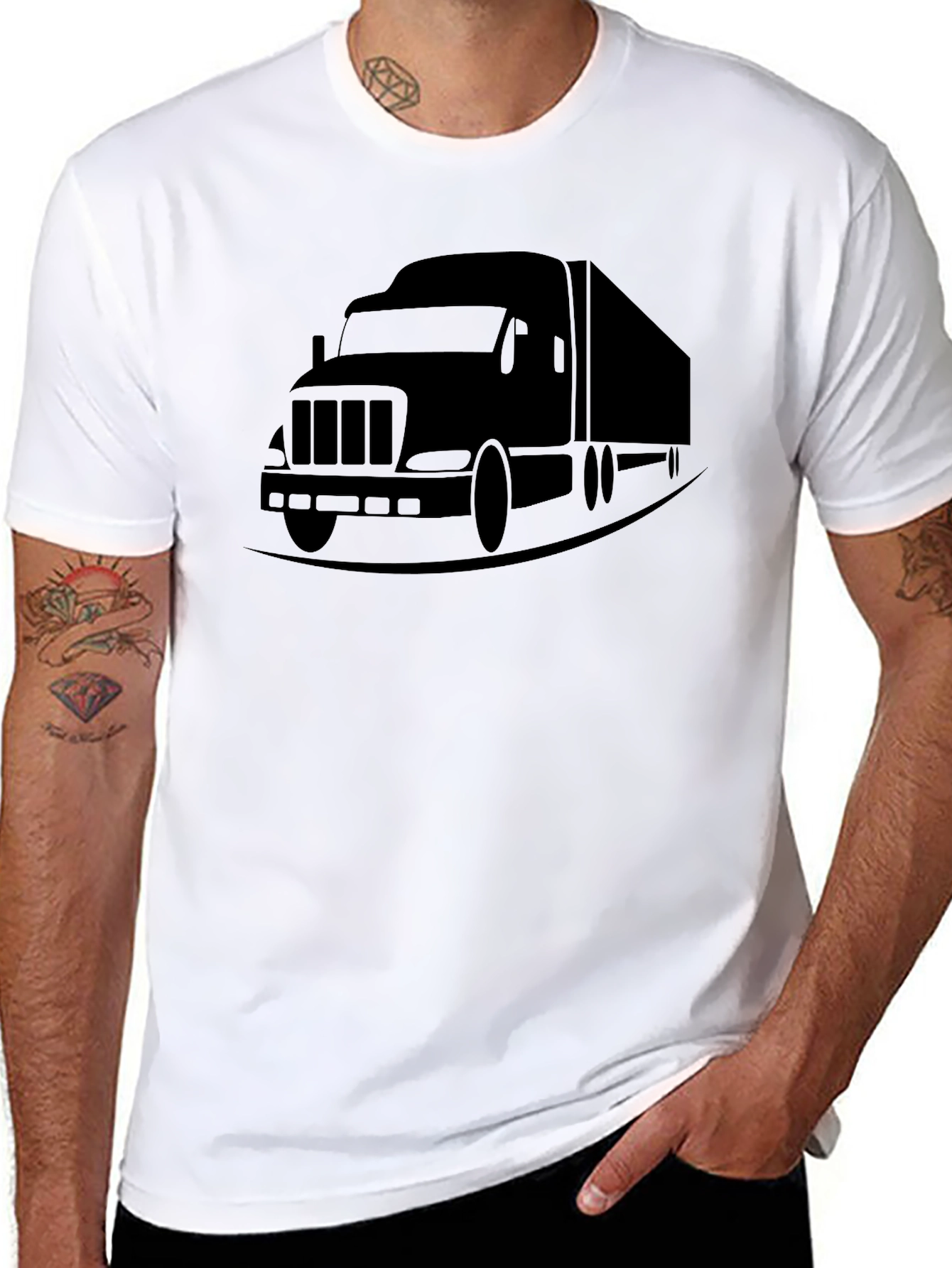 Black Truck Graphic Tee - Classic Black Design view 8