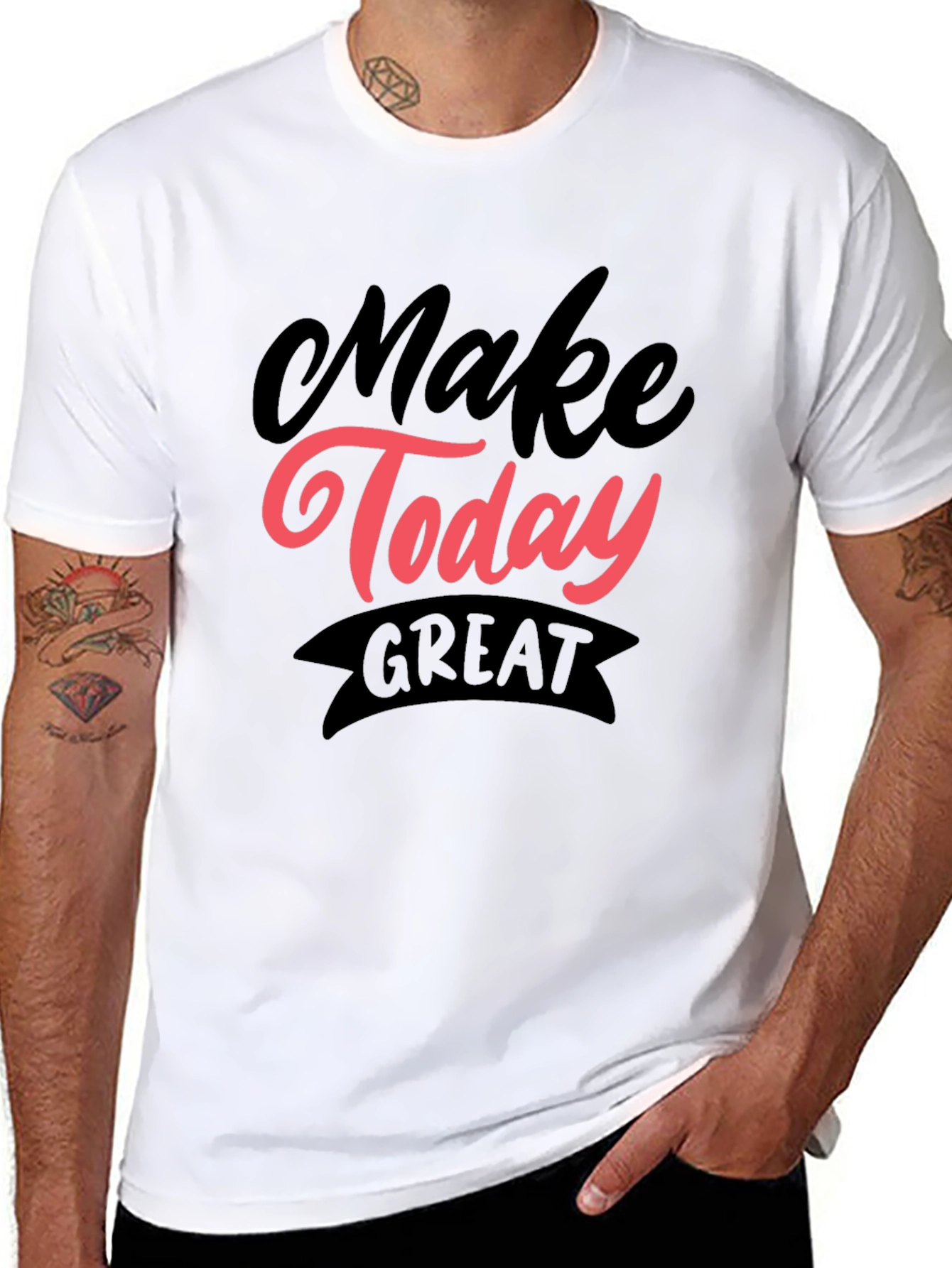 Black Make Today Great Graphic Tee - Black view 8