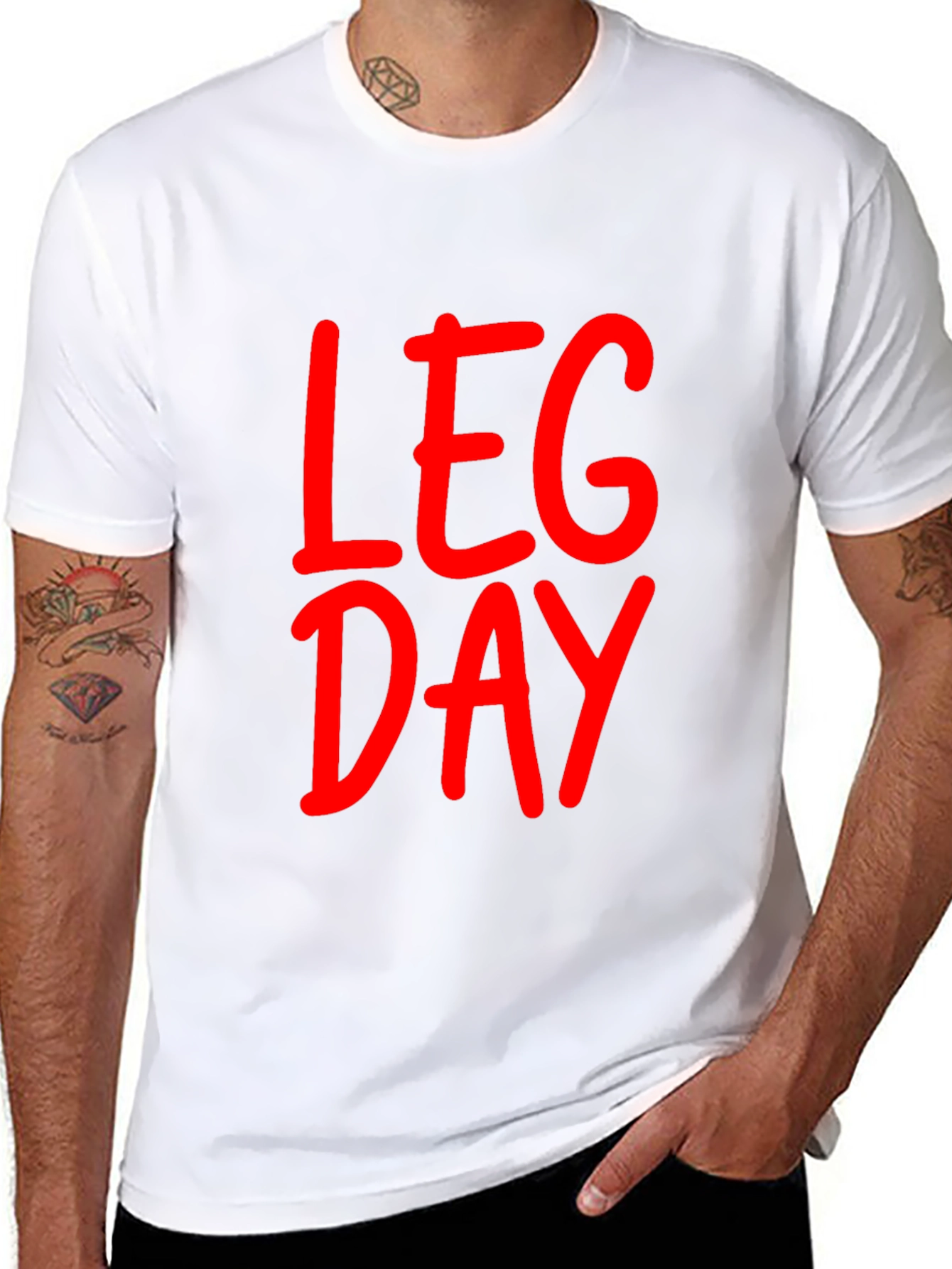 Black Leg Day Black T-Shirt - Gym Workout Apparel view 8