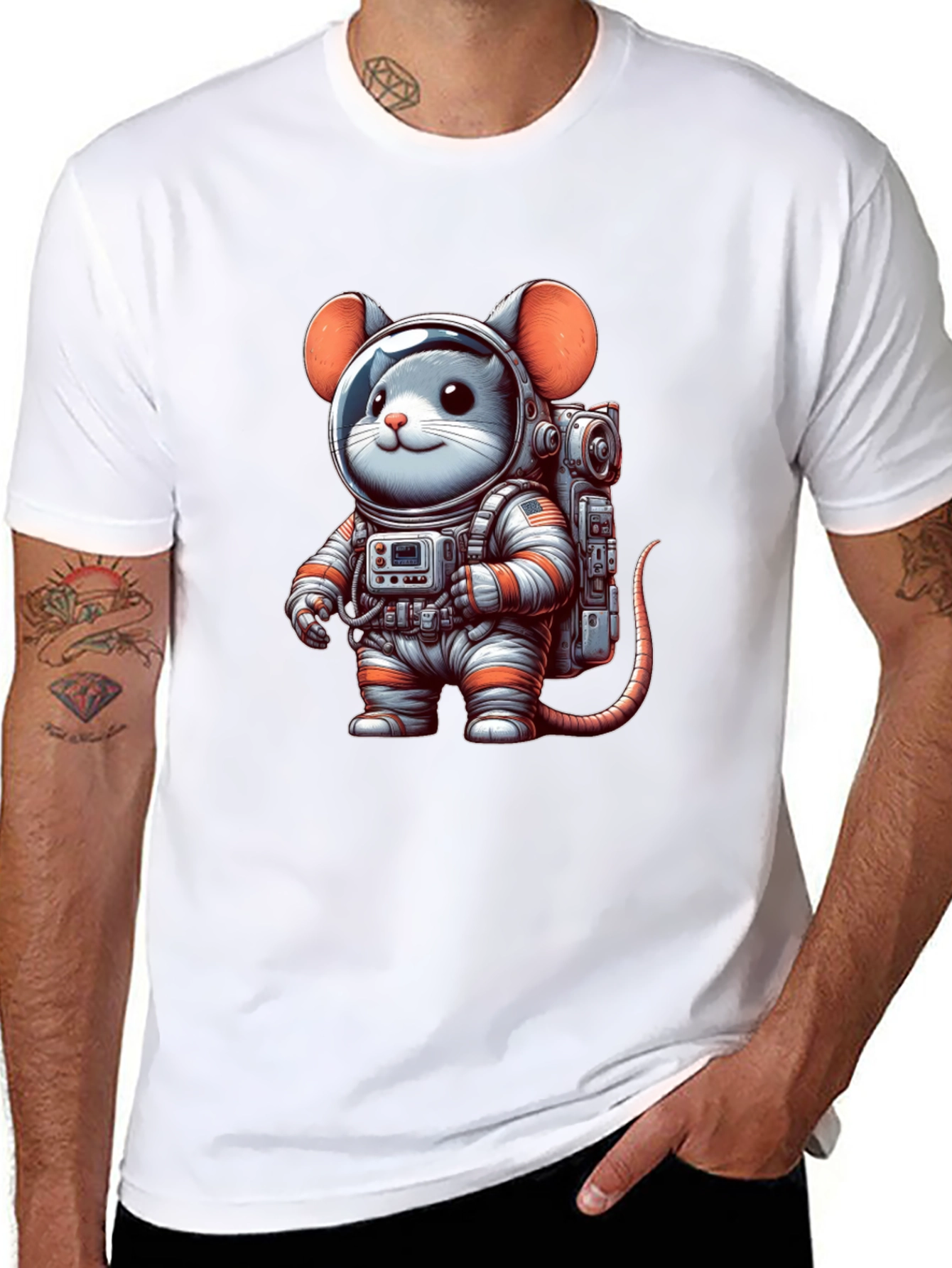 Black Mouse Astronaut T-Shirt - Space Explorers view 8