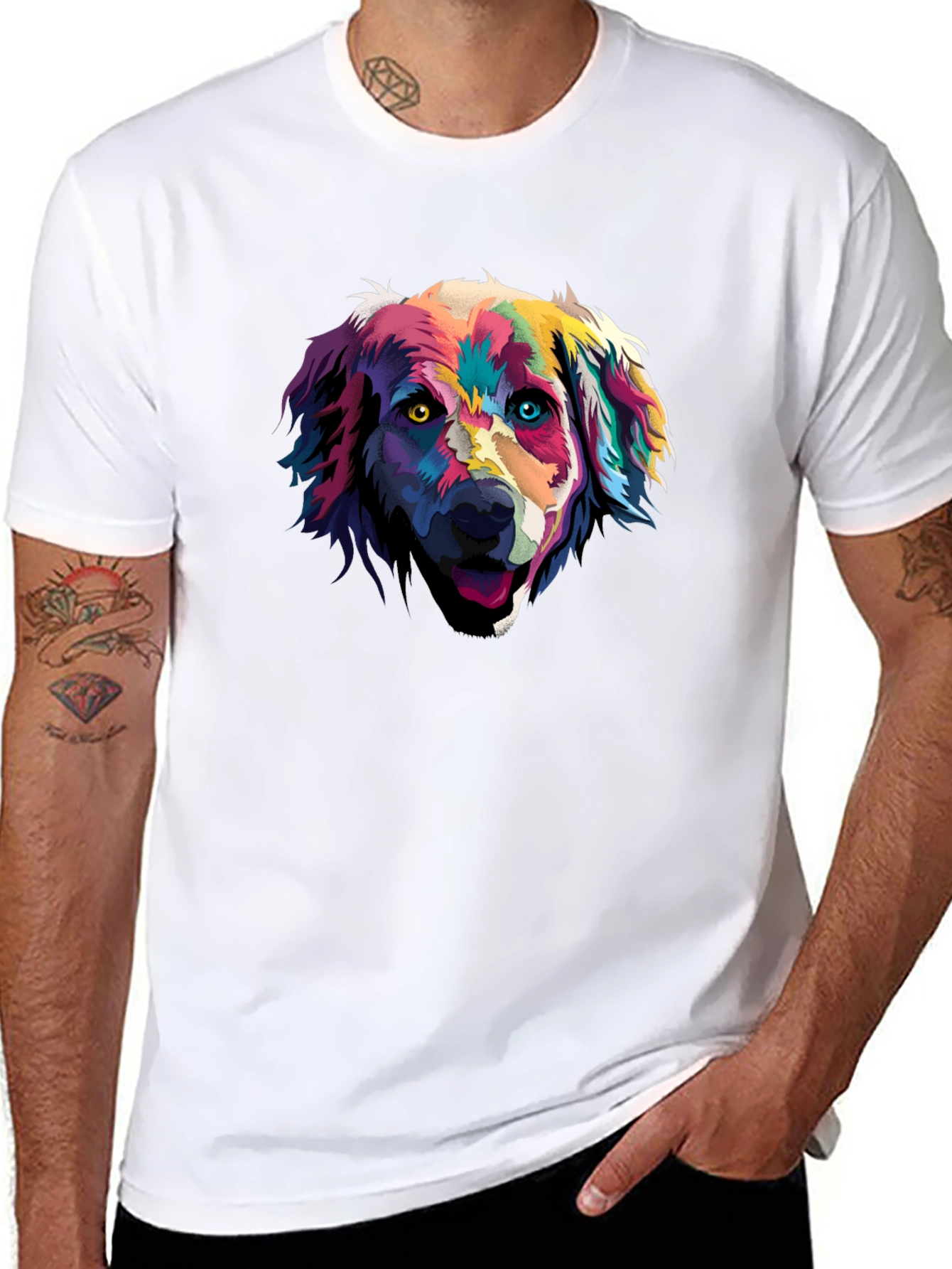 Black Dog Art Graphic Tee - Men's Black T-Shirt view 8