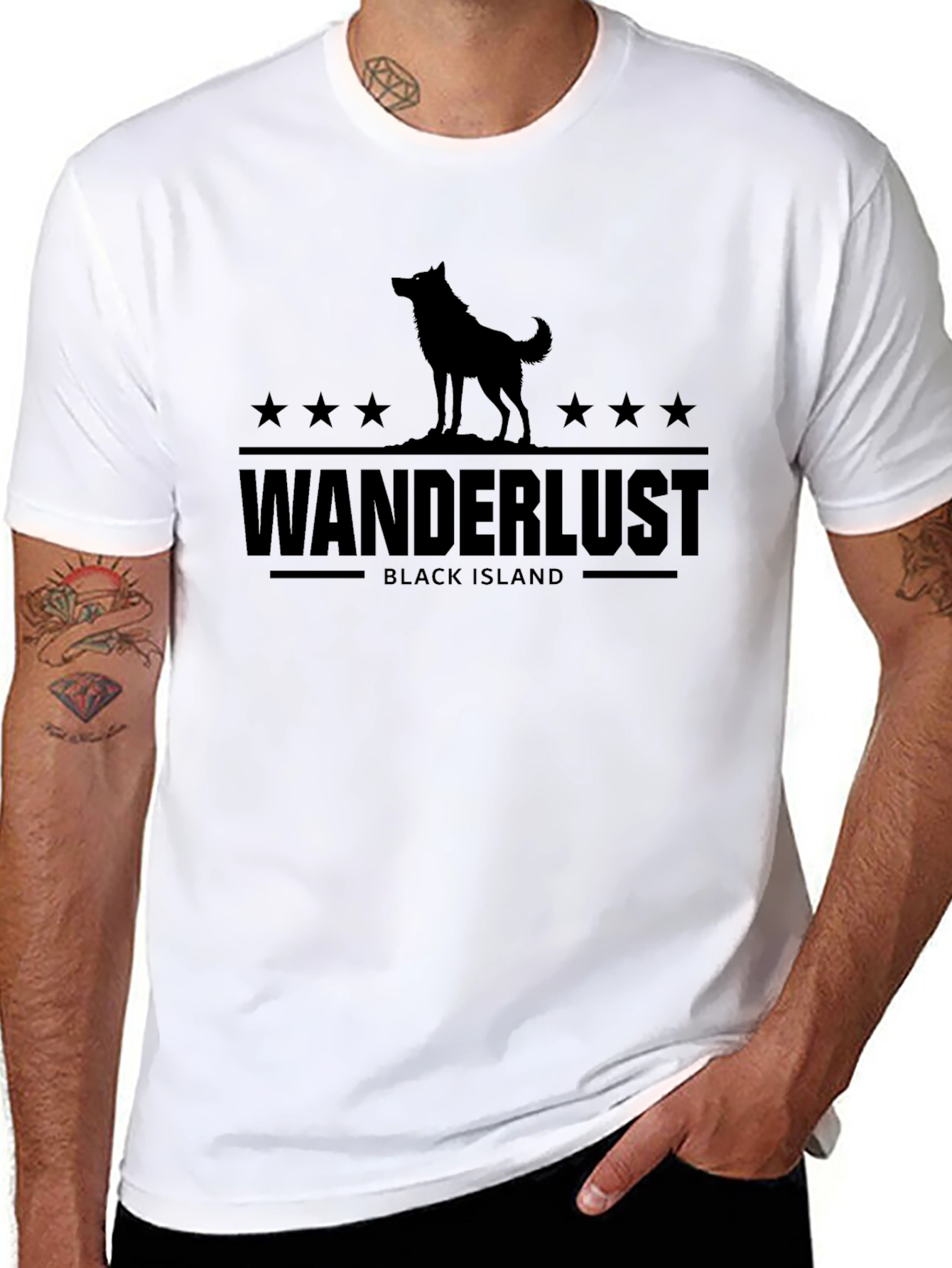Black Wanderlust Black Island Graphic Tee - Unisex view 8