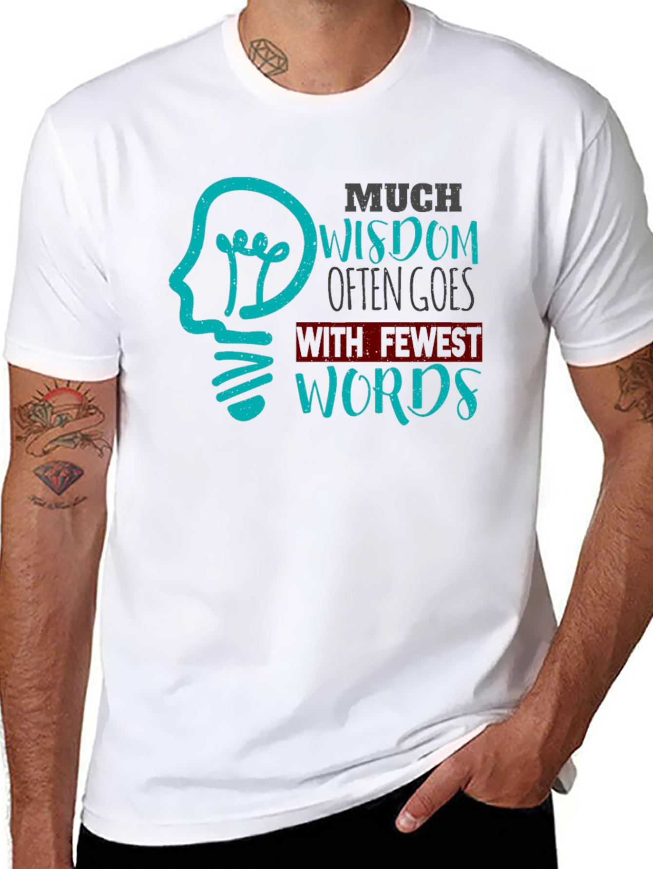 Black Much Wisdom Graphic Tee - Black Cotton T-Shirt view 8