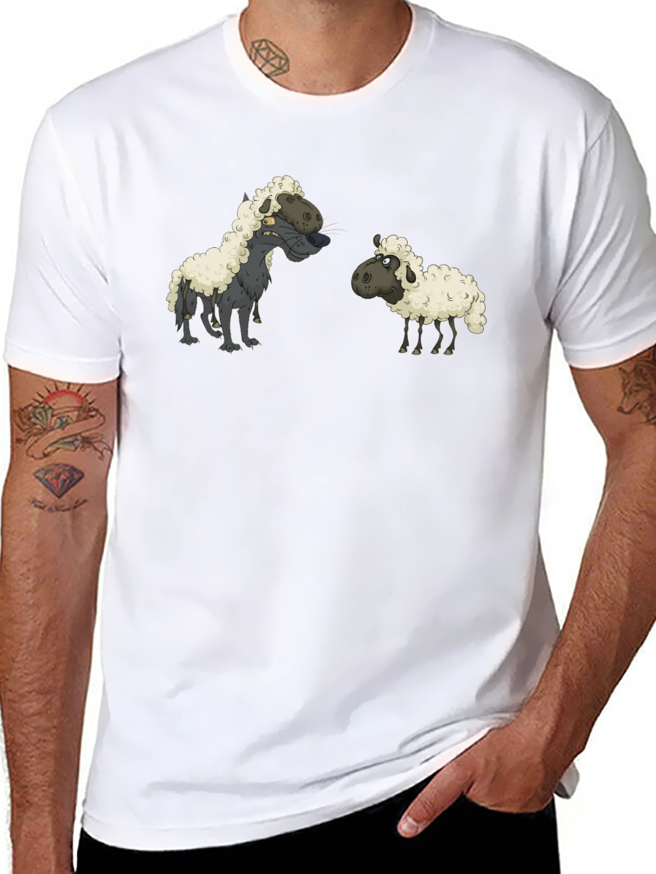 Black Wolf in Sheep's Clothing Black T-Shirt view 8