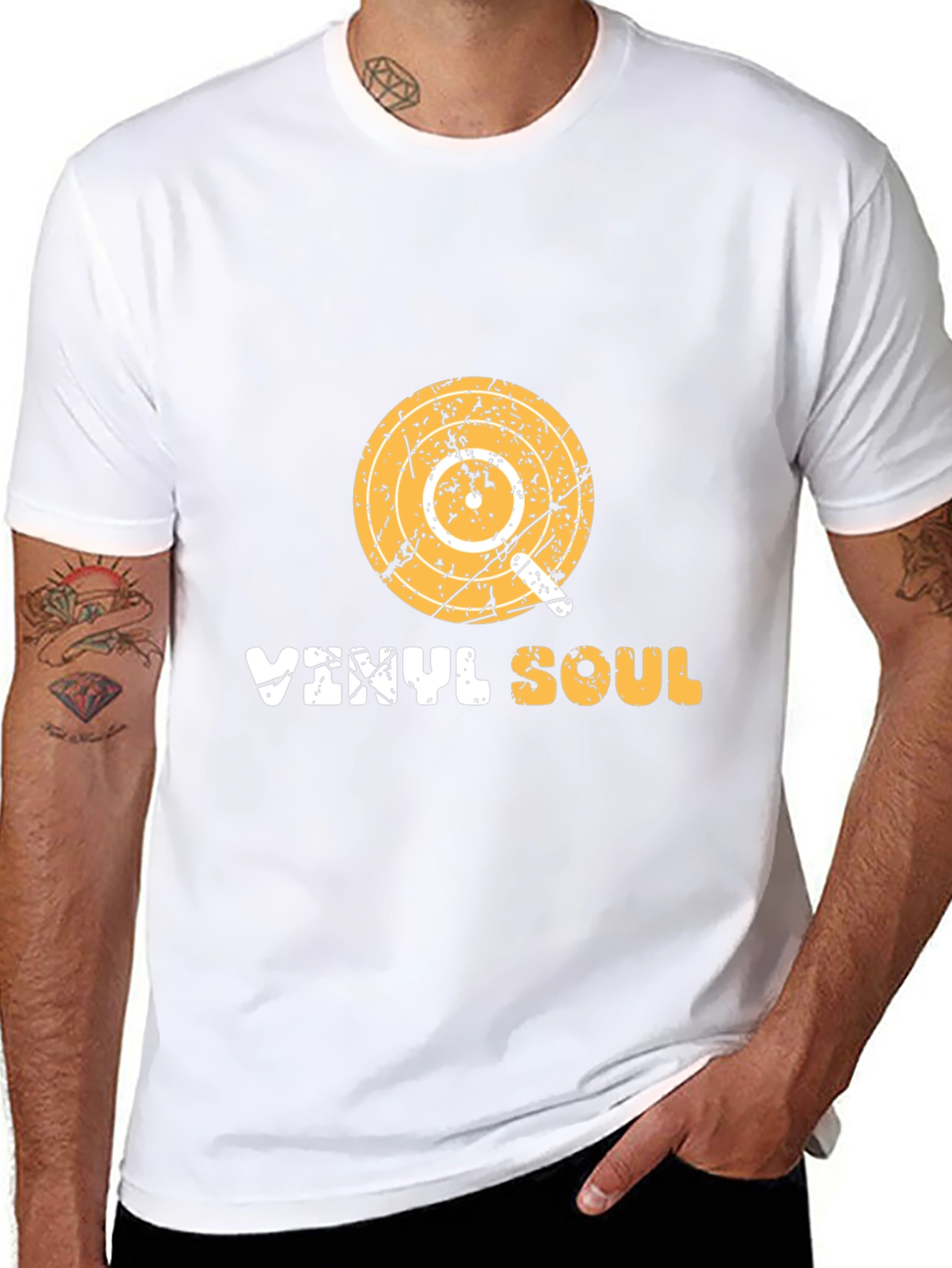 Black Vinyl Soul Graphic Tee - Retro Music T-Shirt view 8