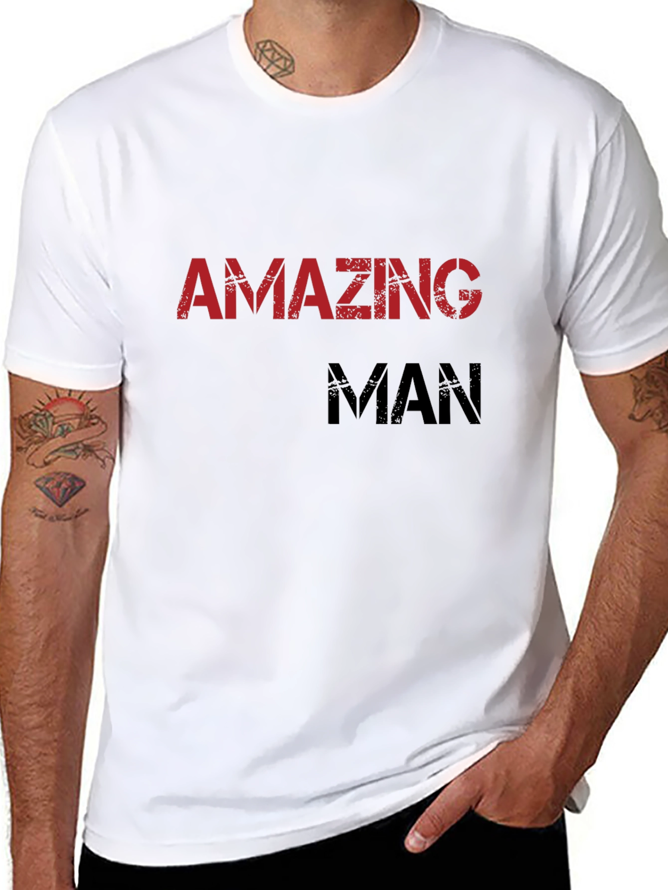 Black Amazing Man Graphic Tee - Black view 8