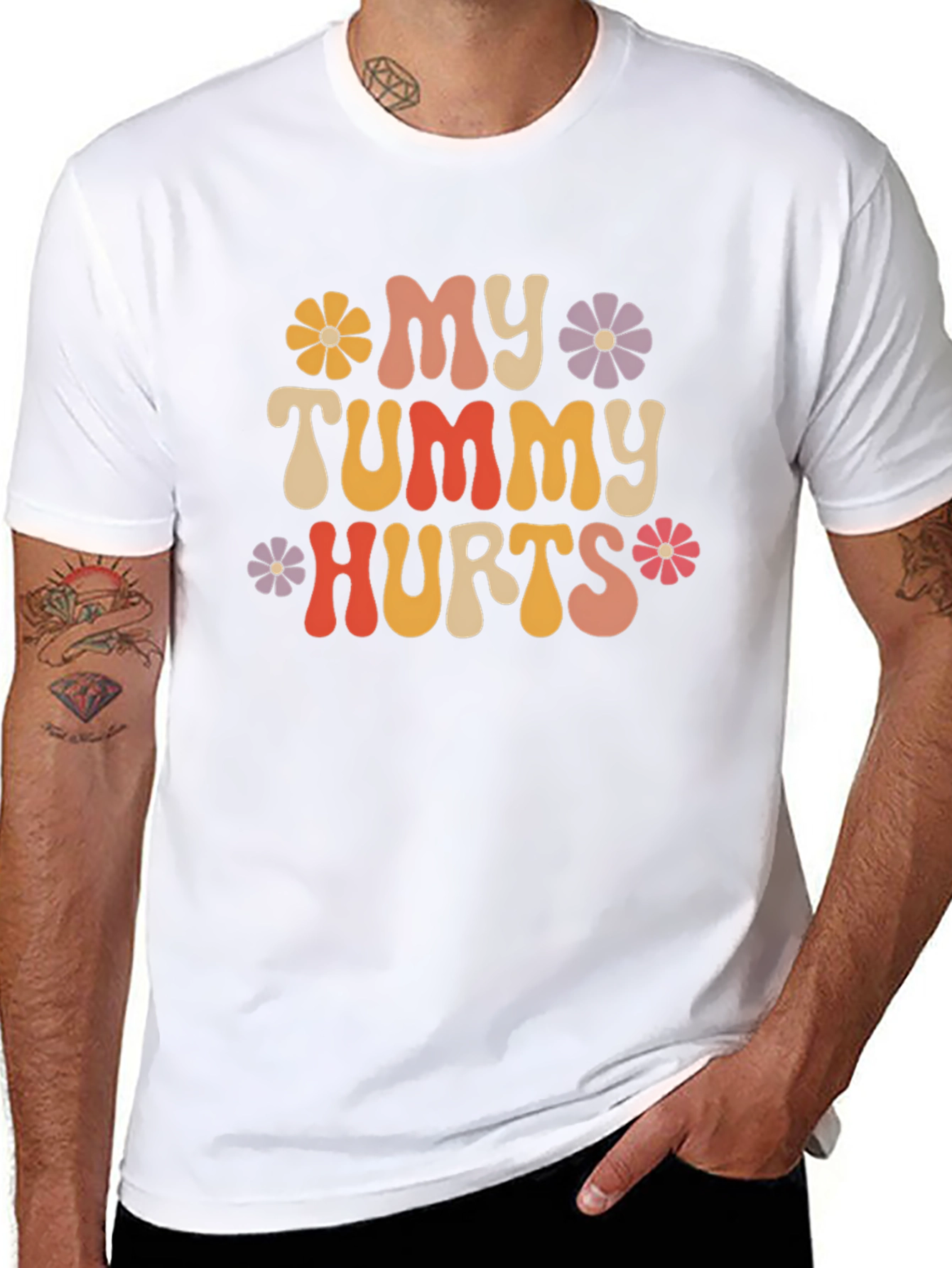 Black My Tummy Hurts Graphic Tee - Funny Shirt view 8