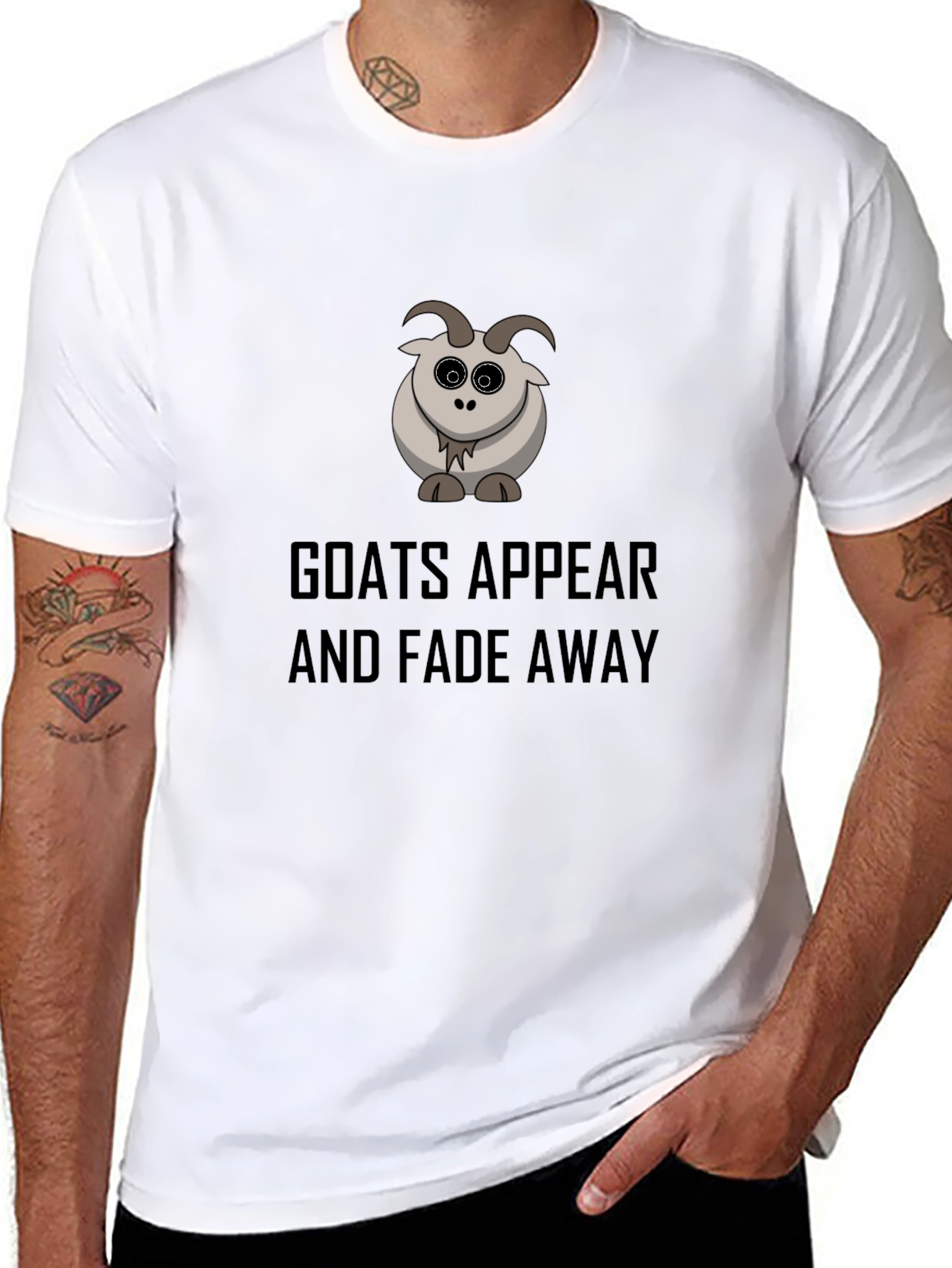 Black Goats Appear and Fade Away Black T-Shirt view 8