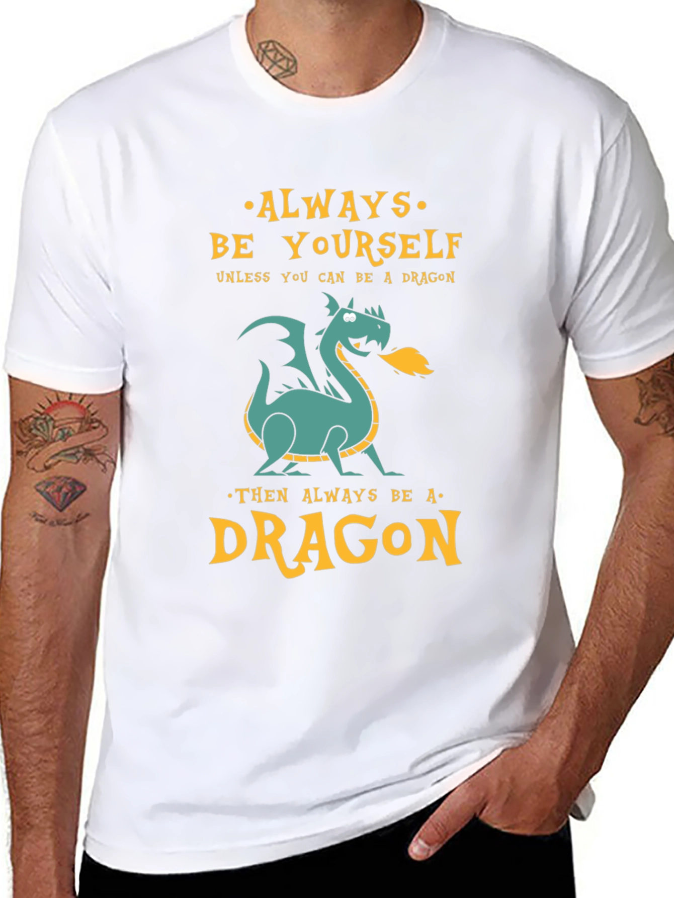 Black Always Be a Dragon Graphic Tee - Unique Design view 8