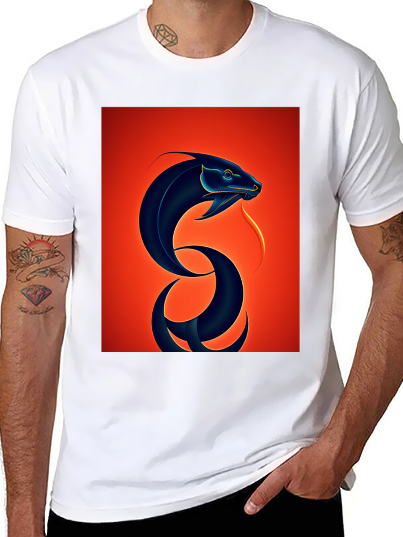 Black Snake Graphic Tee - Bold Serpent Design view 8