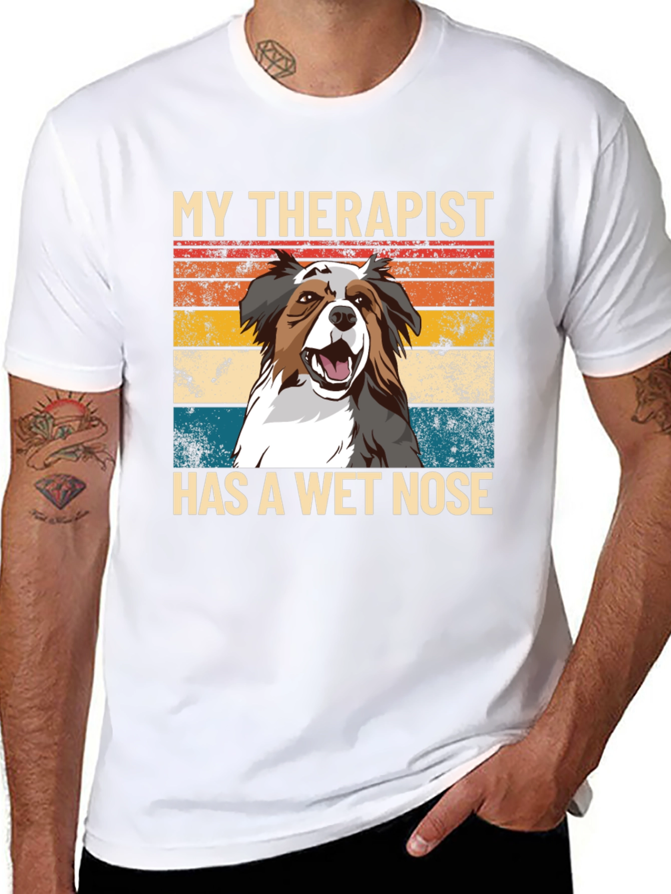Black My Therapist Has A Wet Nose T-Shirt view 8