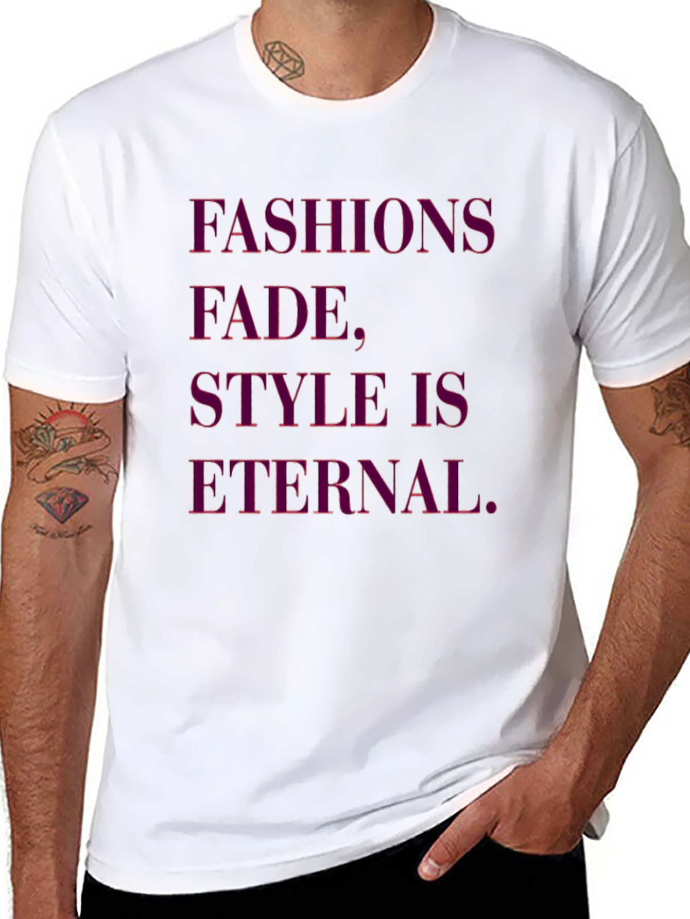 Black Fashions Fade, Style is Eternal Black Graphic Tee view 8
