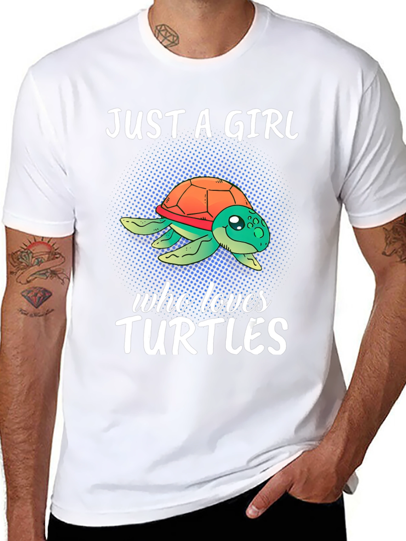 Black Just A Girl Who Loves Turtles T-Shirt view 8