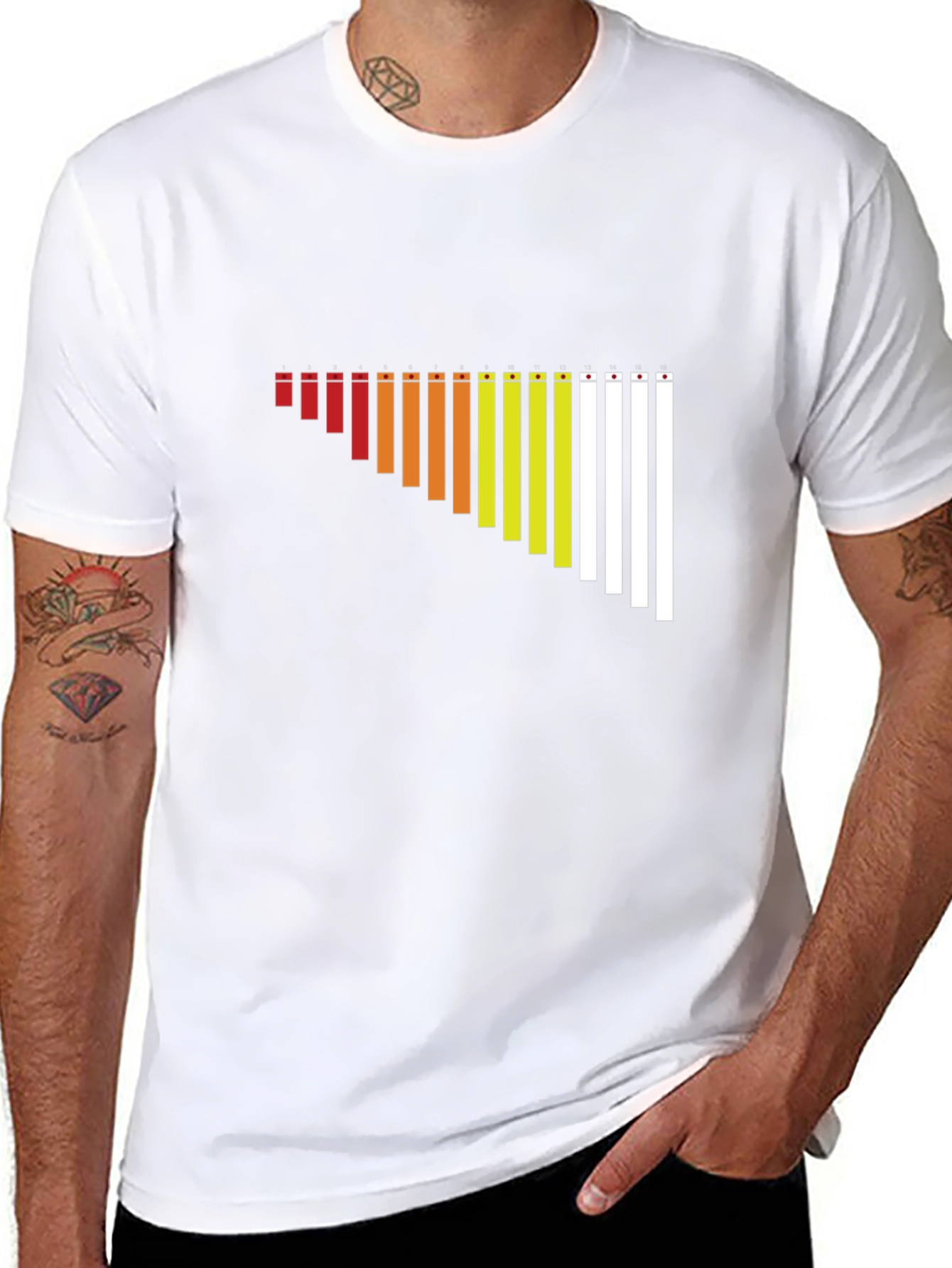 Black Gradient Xylophone Black T-Shirt view 8