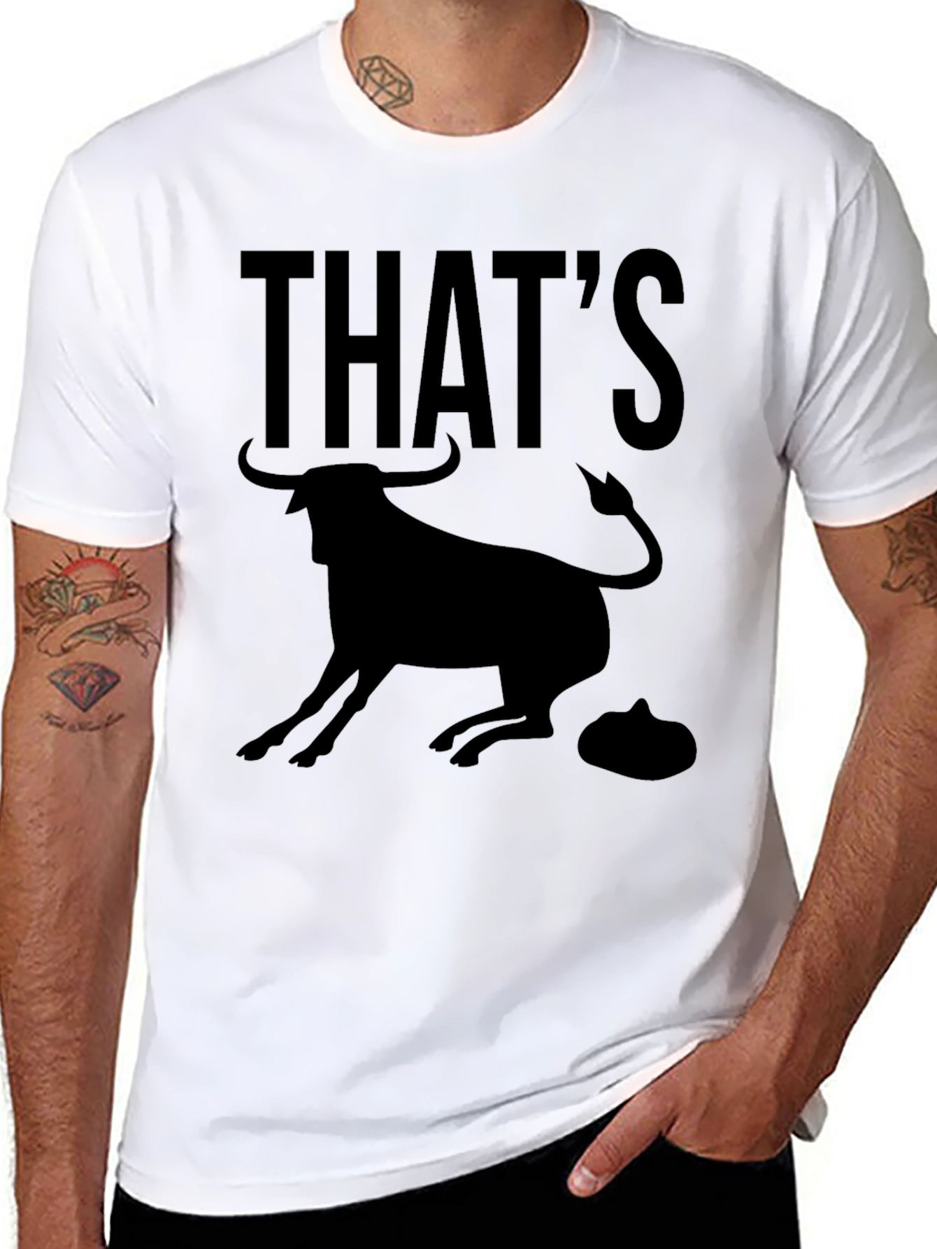Black That's Bull T-Shirt - Funny Animal Graphic Tee view 8