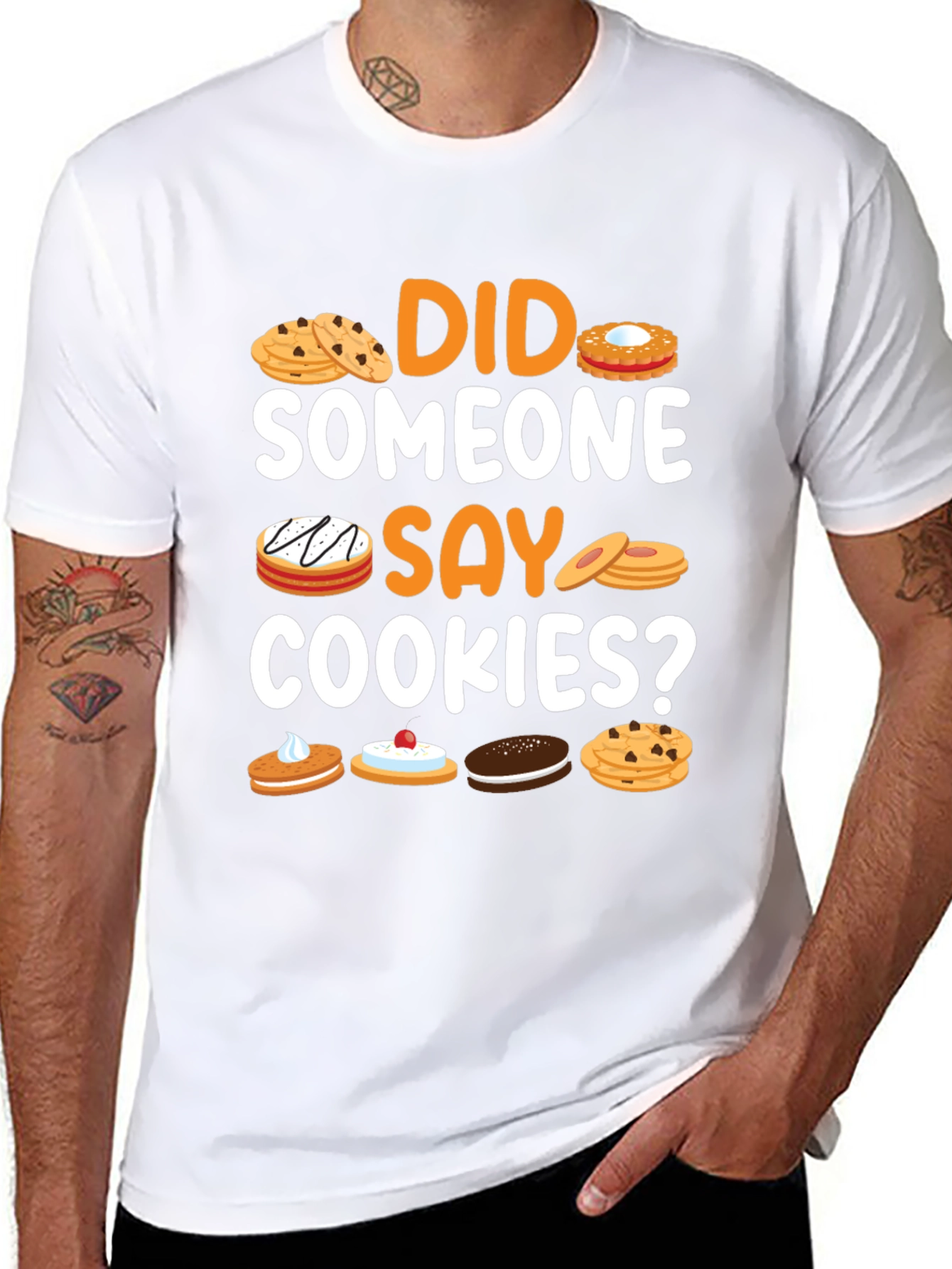 Black Did Someone Say Cookies? Graphic T-Shirt view 8