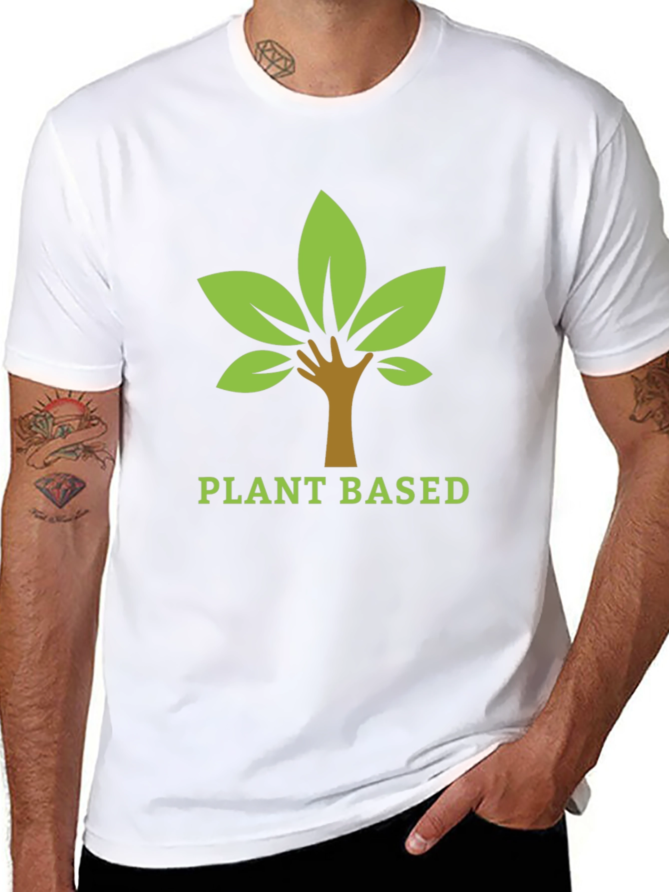 Black Plant Based T-Shirt: Nature-Inspired Design view 8
