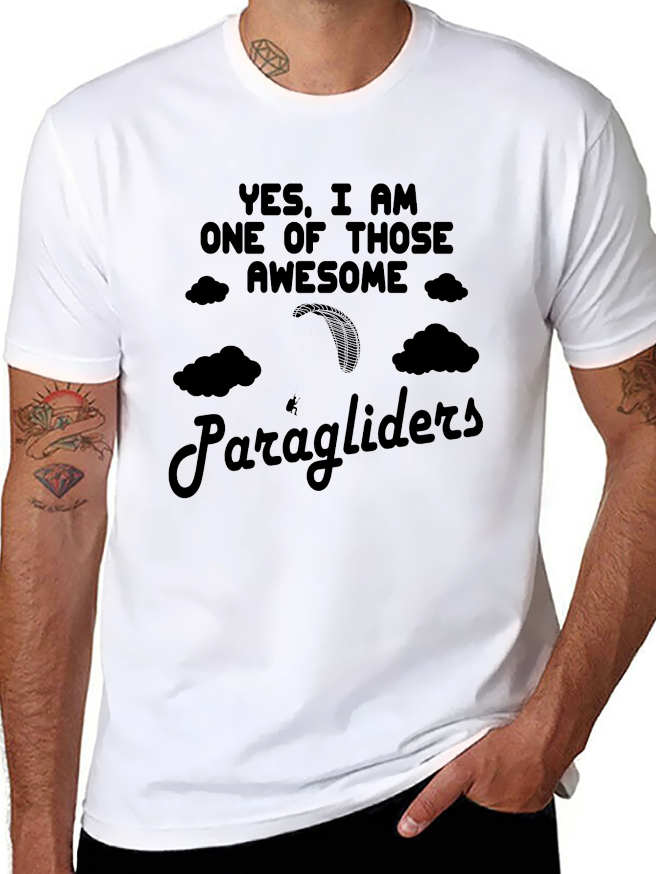 Black Awesome Paragliders T-Shirt | Comfortable Fit view 8