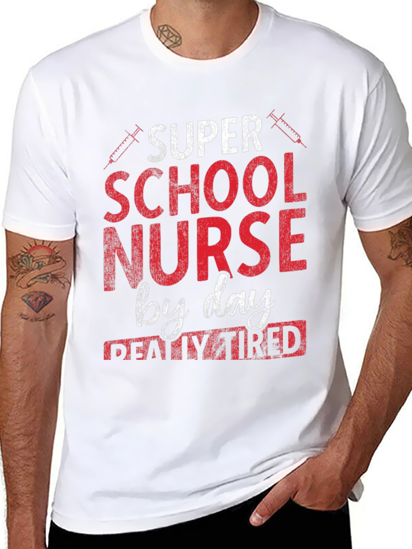 Black Super School Nurse T-Shirt view 8