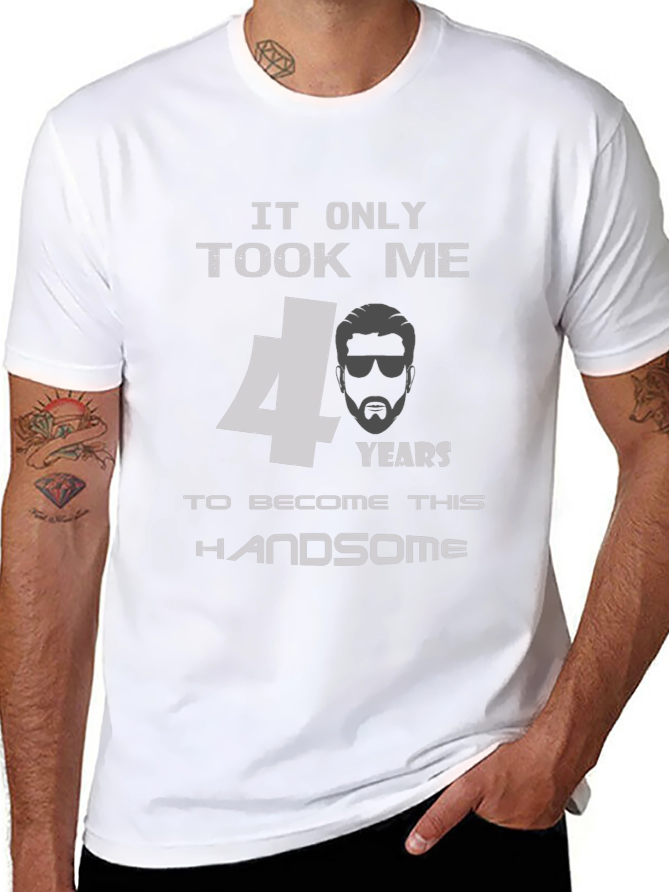 Black Handsome 40th Birthday Men's T-Shirt view 8