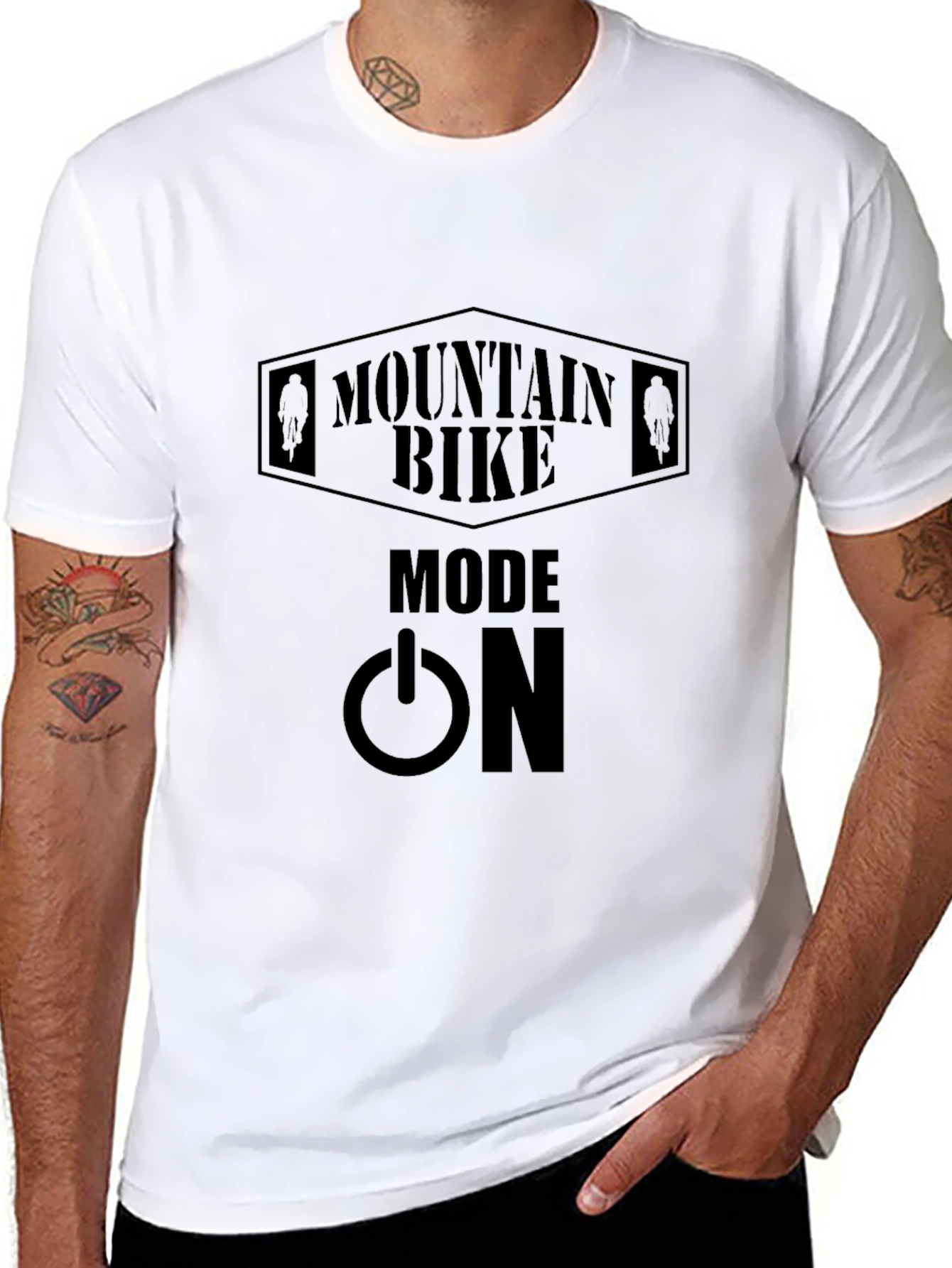 Black Mountain Bike Mode On Graphic T-Shirt view 8