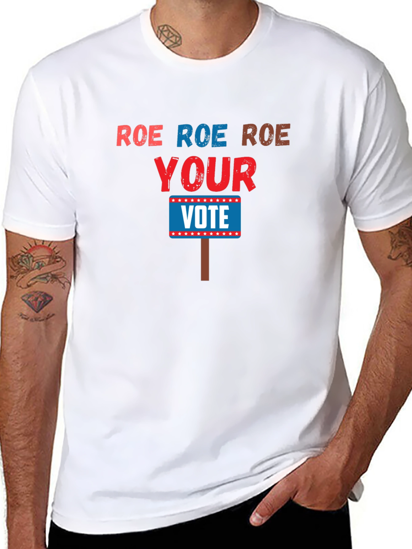 Black Roe Roe Roe Your Vote T-Shirt view 8