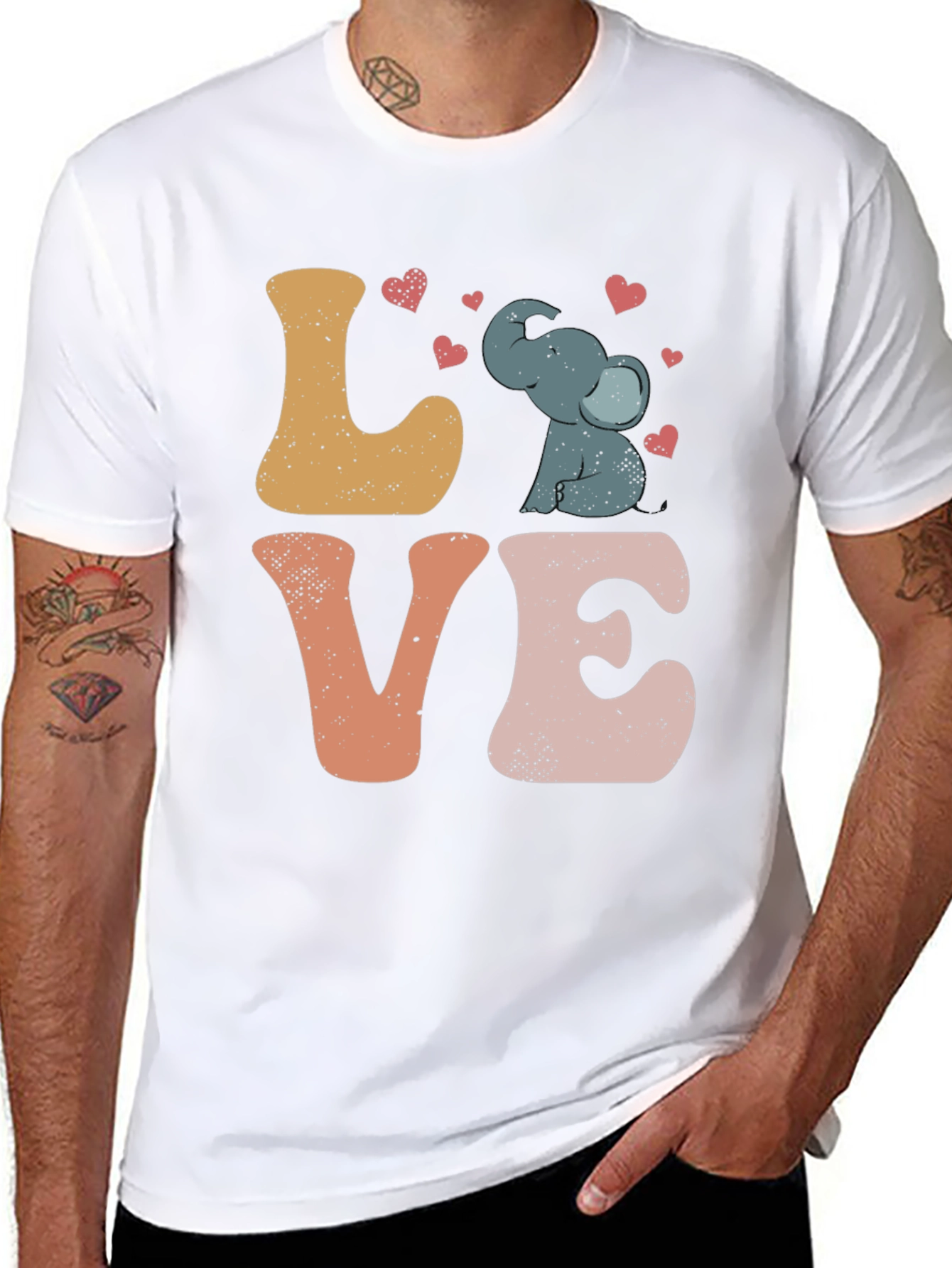 Black Elephant Love Graphic Tee view 8
