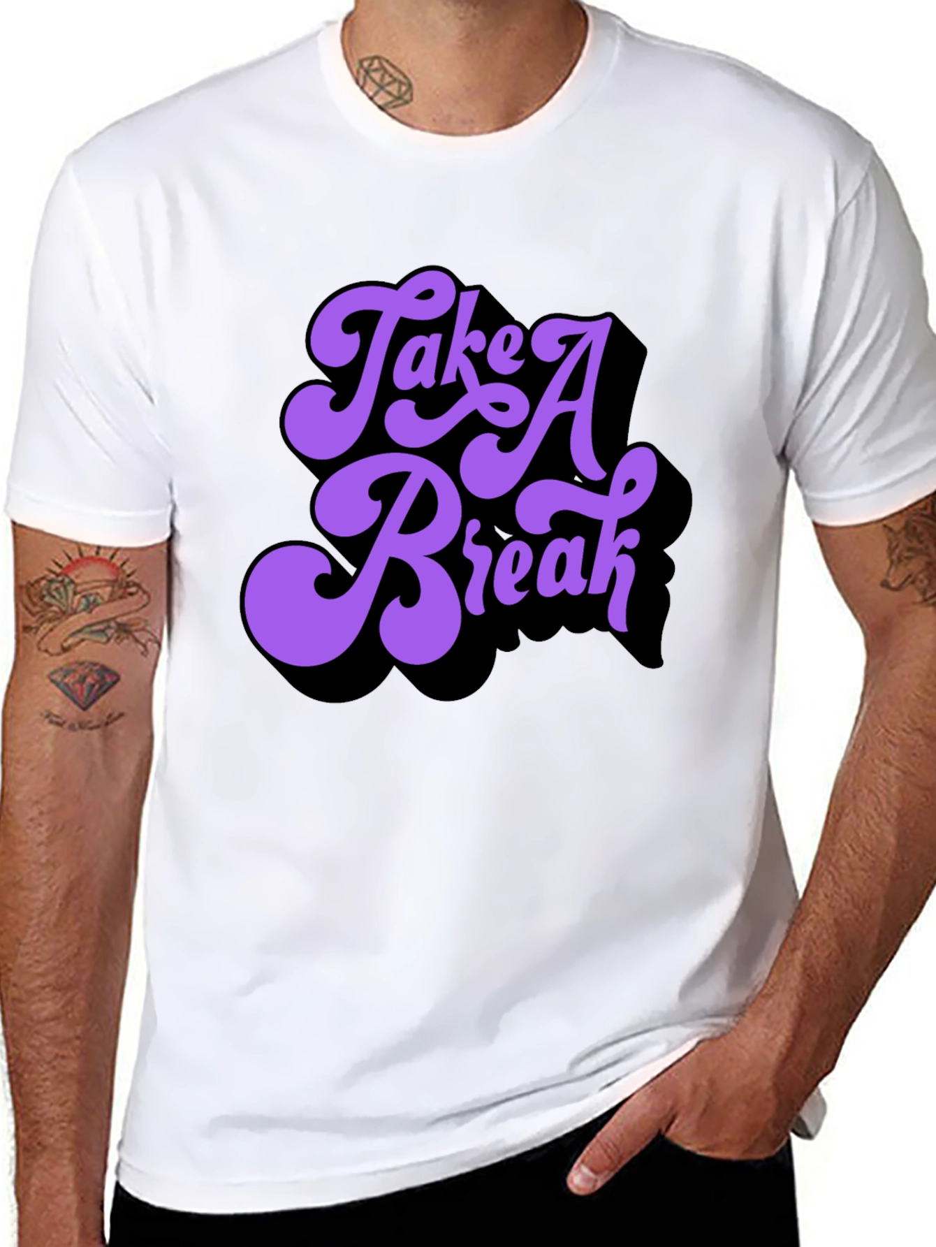 Black Take a Break Graphic T-Shirt - Retro Style view 8