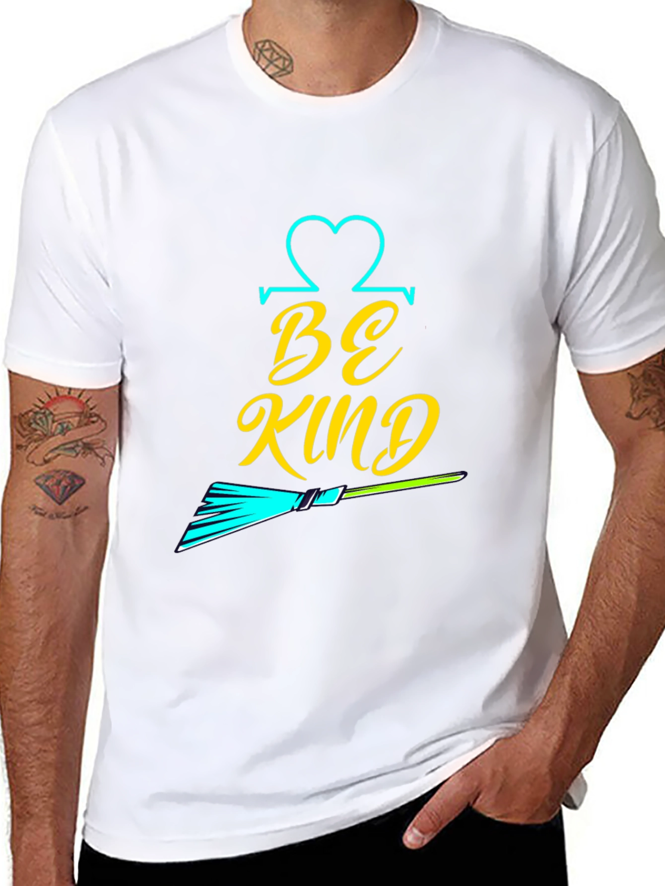 Black Be Kind Graphic Tee -  Stylish Men's Black T-Shirt view 8