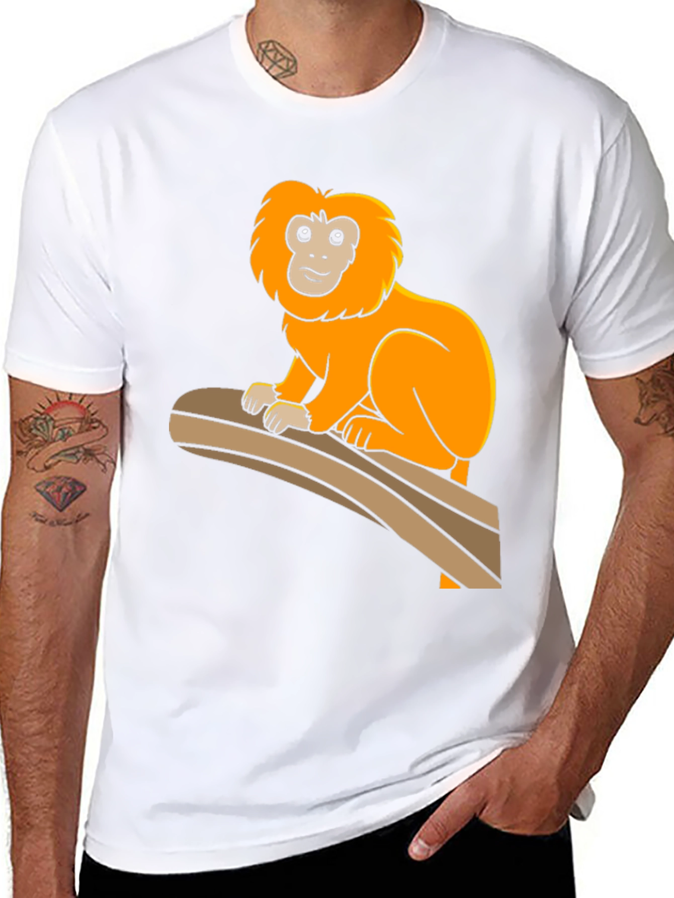 Black Monkey Graphic Tee - Black Cotton T-Shirt view 8