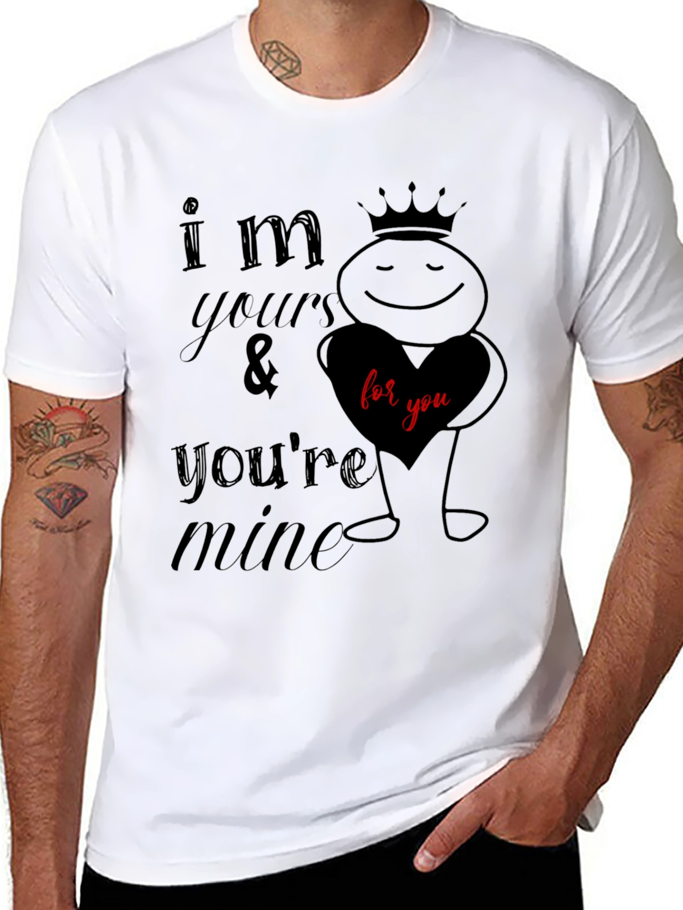 Black I'm Yours & You're Mine Graphic Tee view 8