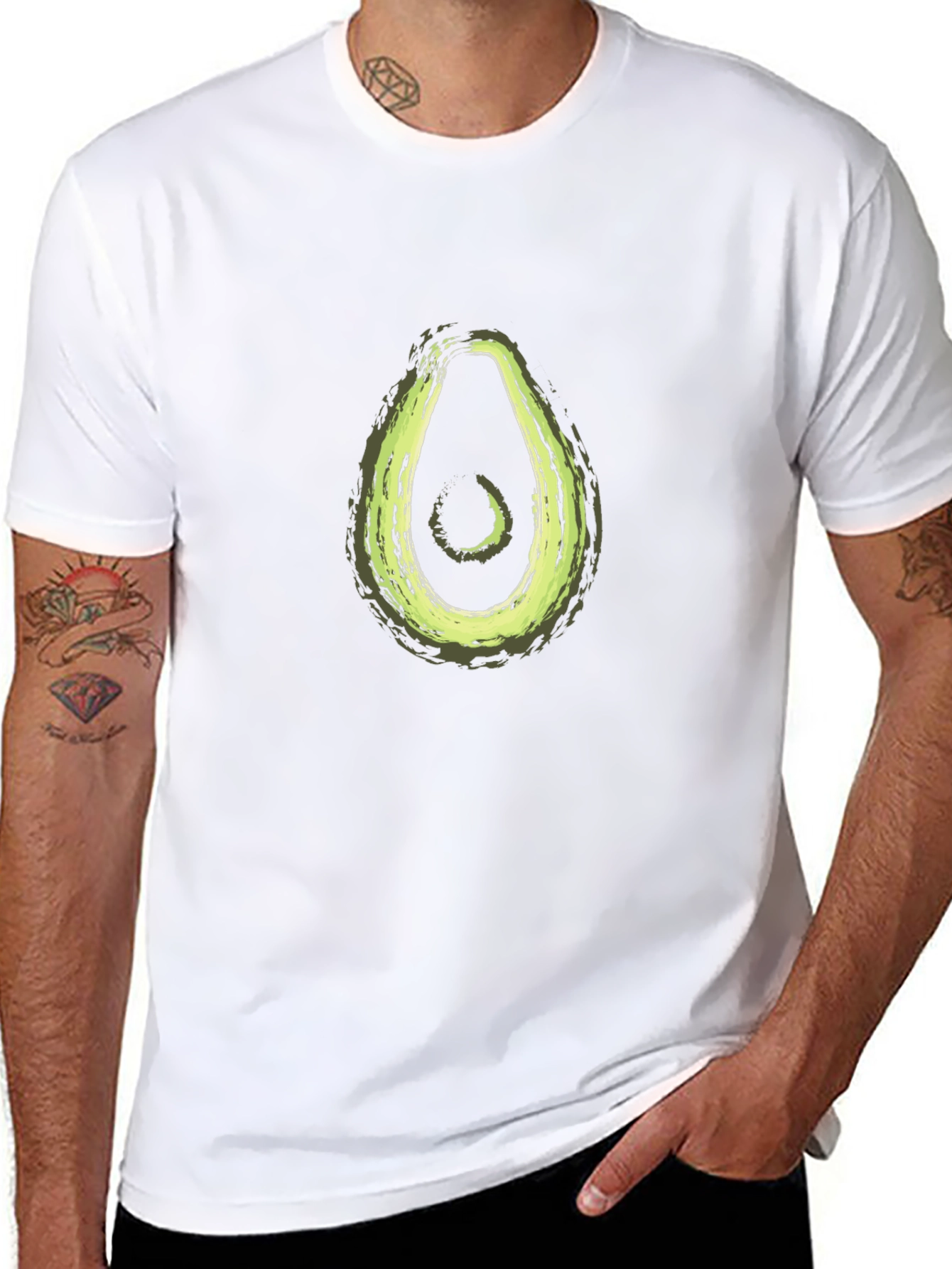 Black Avocado Graphic Print Black T-Shirt view 8