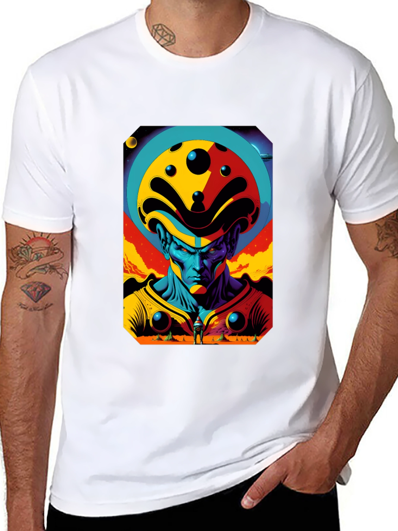 Black Retro Sci-Fi Alien Graphic Tee - Modern Comfort view 8