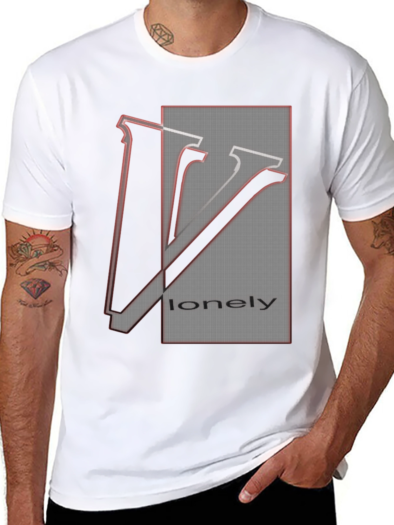 Black Lonely Graphic Tee - Unique Design, Soft Cotton Blend view 8