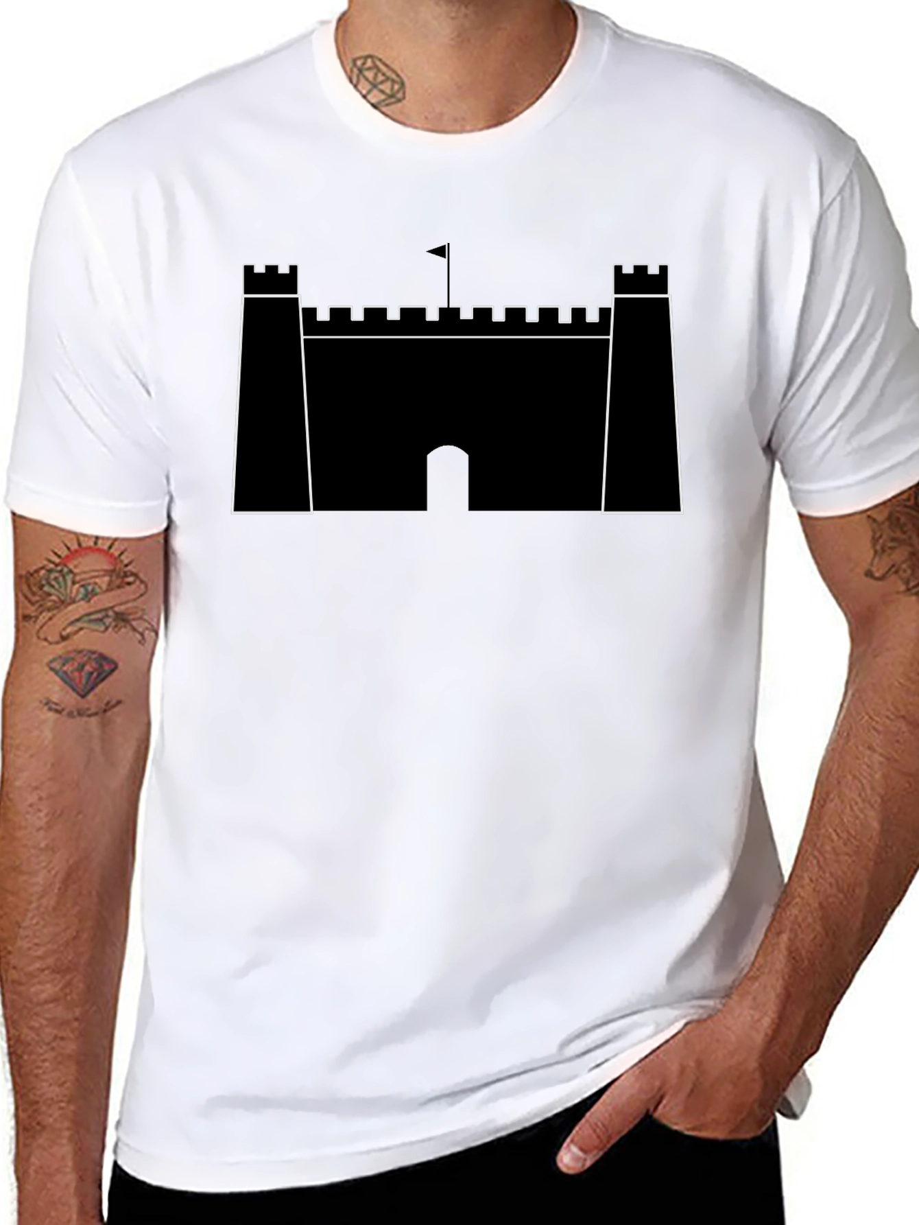 Black Castle Graphic Tee - Classic Black T-Shirt view 8