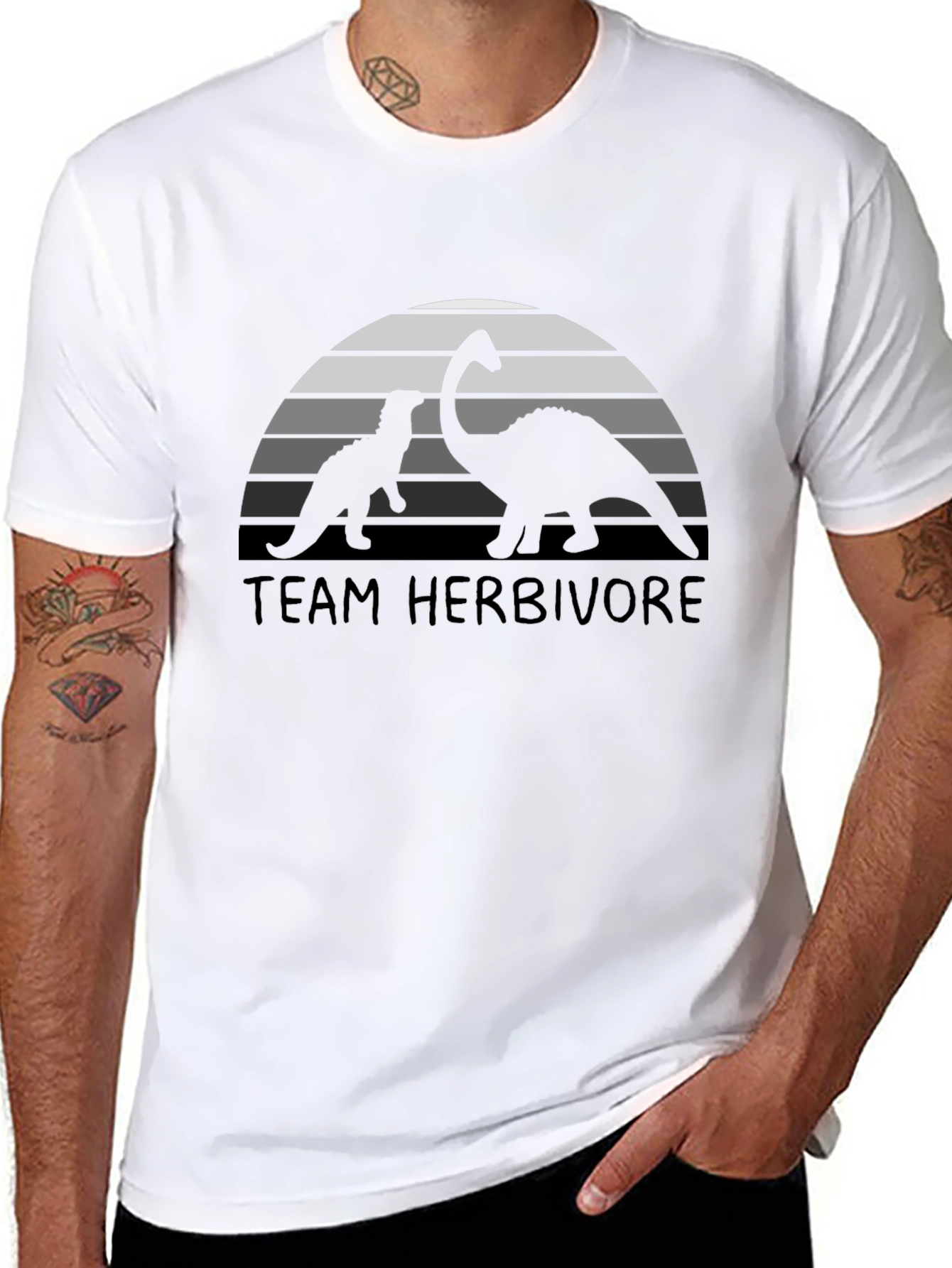 Black Team Herbivore Dinosaur T-Shirt view 8