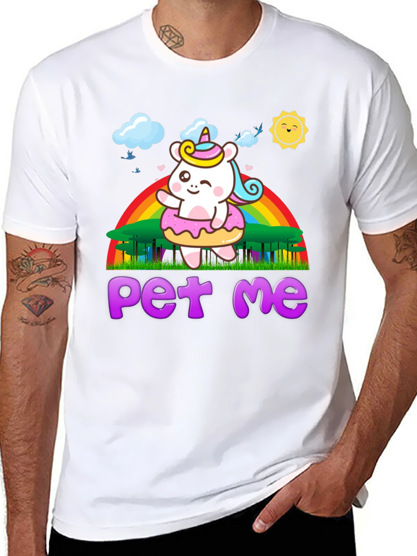 Unicorn Donut Graphic Tee - Pet Me - 8