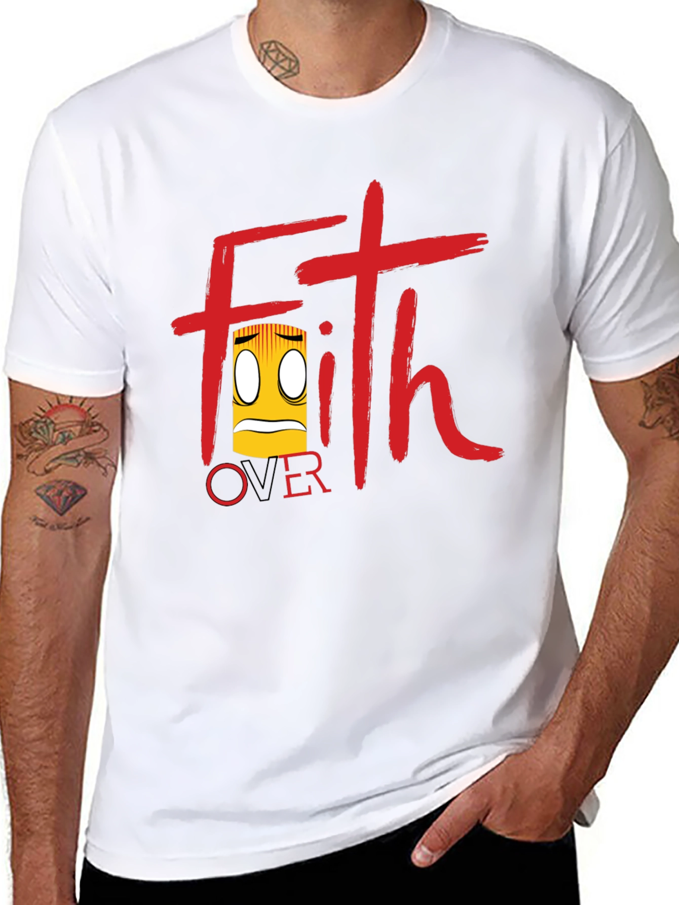 Black Faith Over Fear T-Shirt - Black Graphic Tee view 8