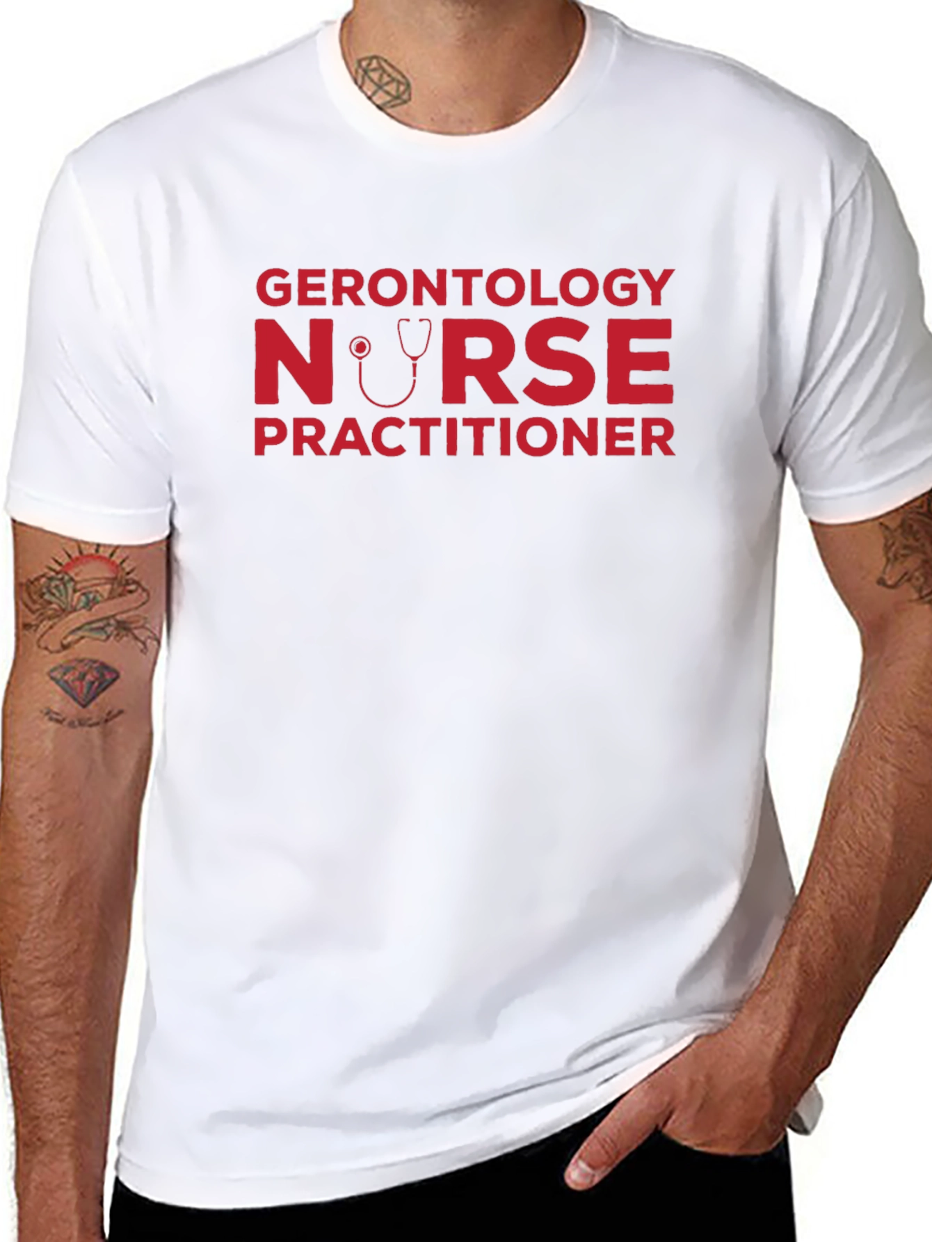 Black Gerontology Nurse Practitioner Black T-Shirt view 8