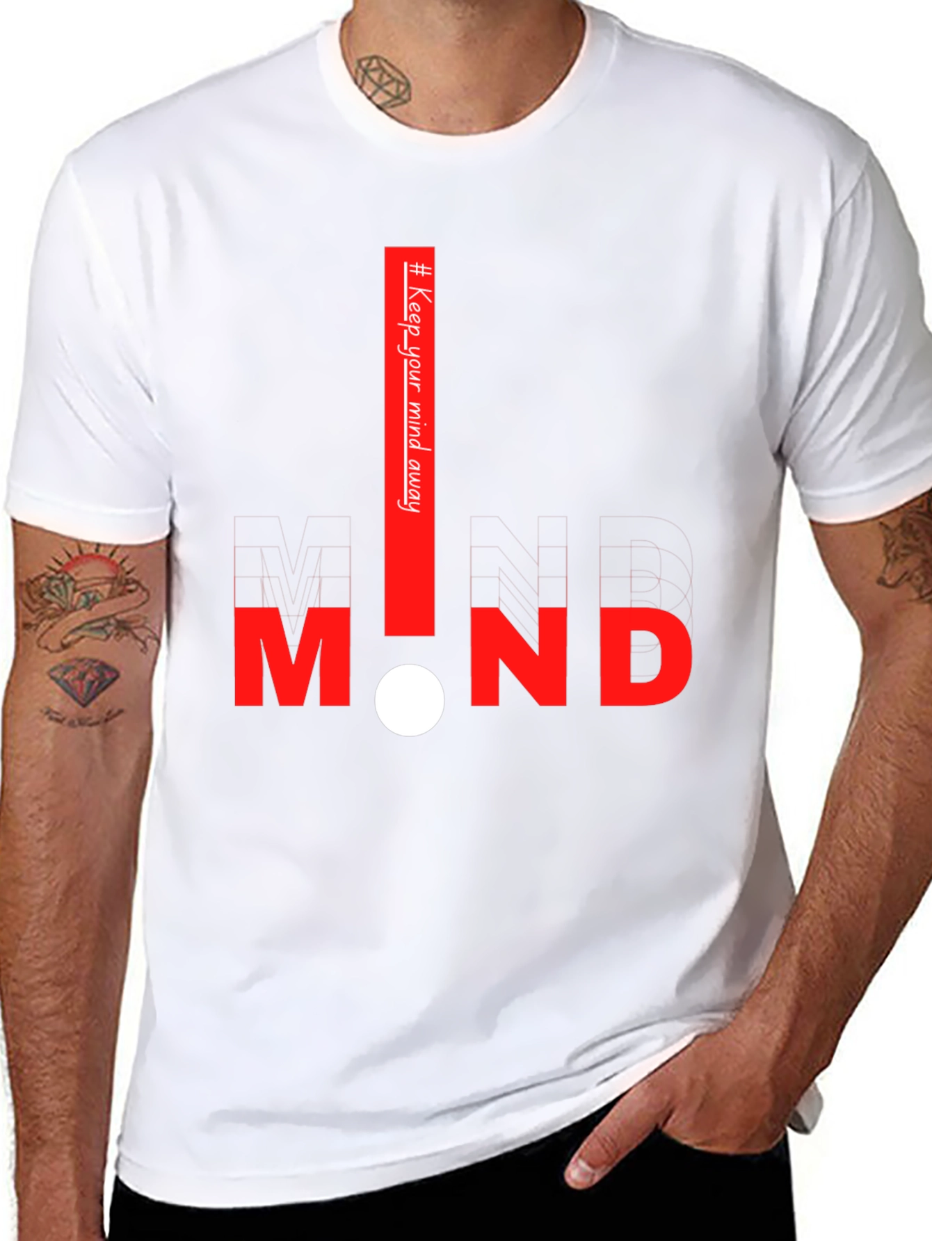 Black Keep Your Mind Away Graphic Tee view 8
