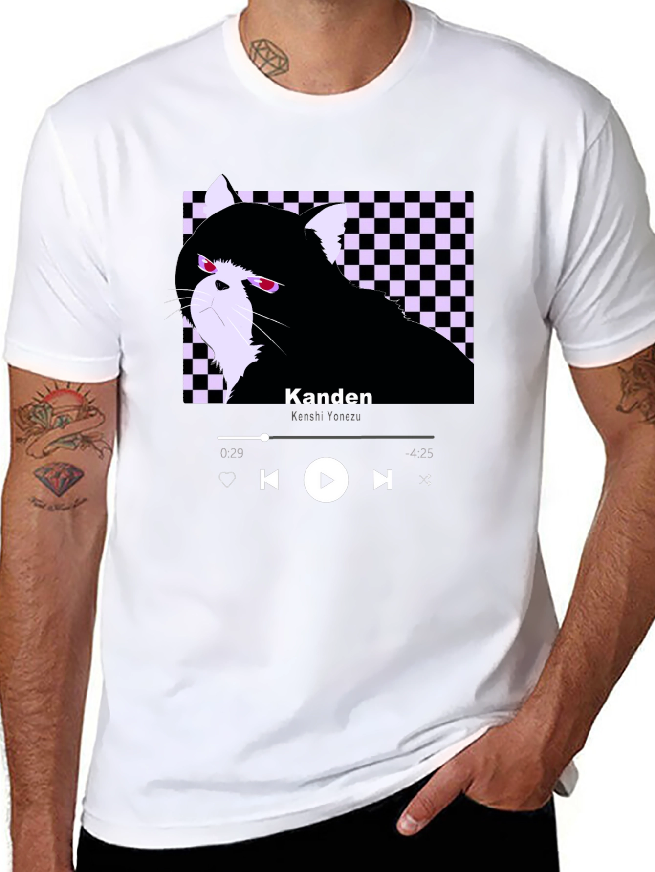 Black Kanden Cat T-Shirt - Graphic Tee view 8