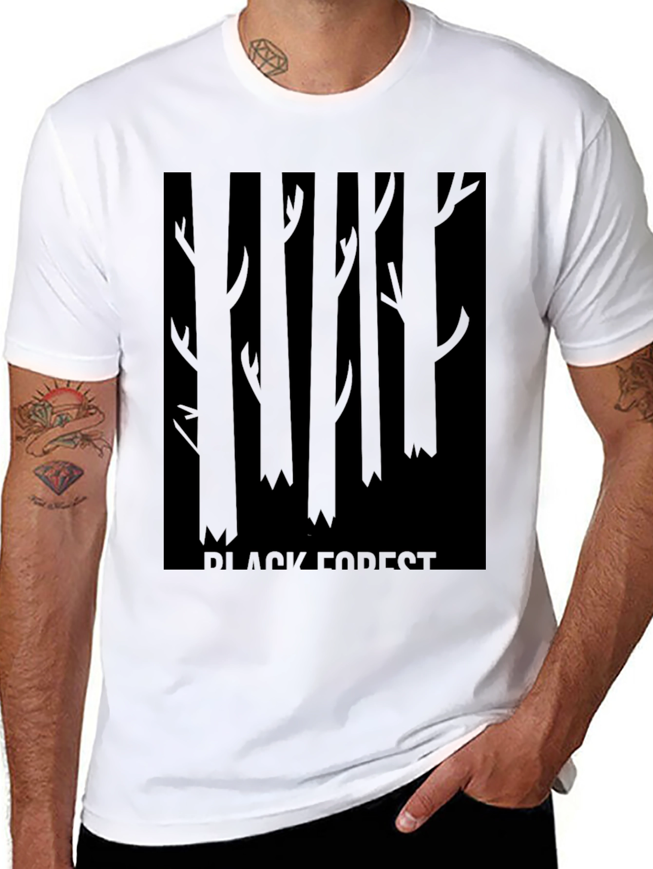 Black Black Forest Graphic Tee - Dark Style view 8