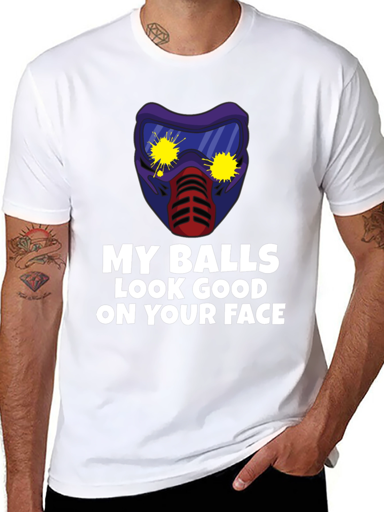 Black My Balls Look Good on Your Face T-Shirt view 8